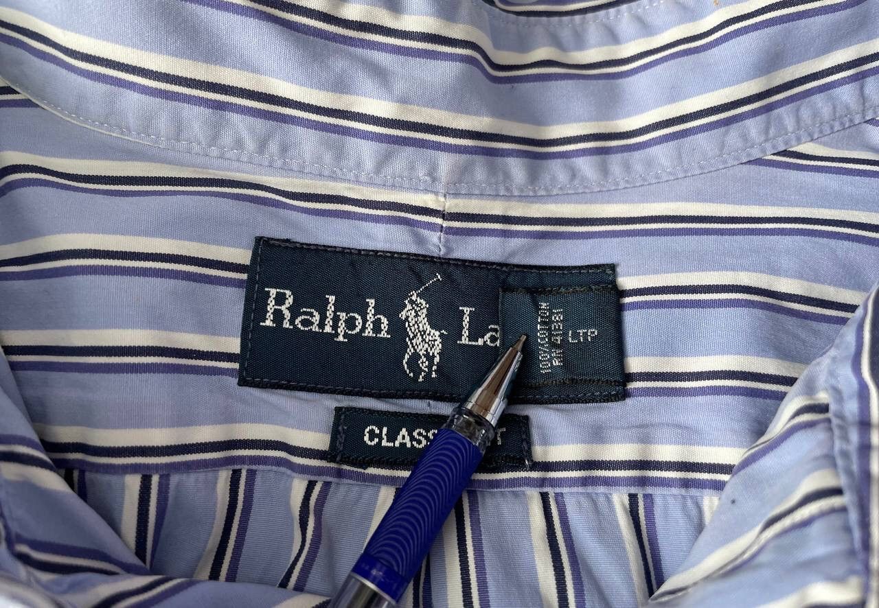 Polo Ralph Lauren × RRL Ralph Lauren × Ralph Lauren Vintage Polo Ralph Lauren RRL Y2K Rugby Stripped Shirts Size US XL / EU 56 / 4 - 5 Thumbnail