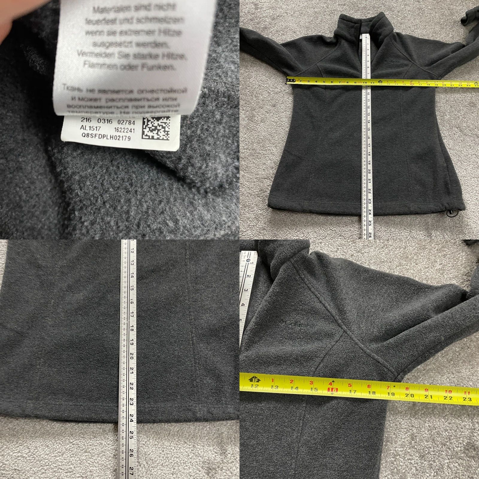 Vintage Columbia AL1517 Fleece Jacket Womens Small Gray 1/4 Zip High Neck Outdoor Hiking Jacket Size S / US 4 / IT 40 - 8 Thumbnail