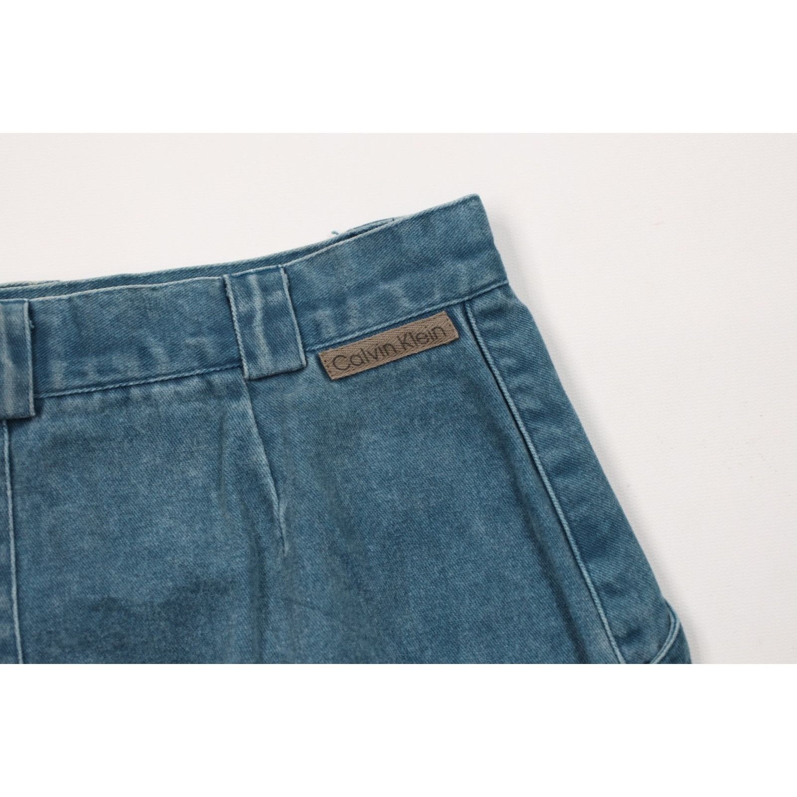 Calvin Klein Vintage 90s Calvin Klein Faded Stonewash Pigment Denim Skirt Size 34" / US 12 / IT 48 - 14 Thumbnail
