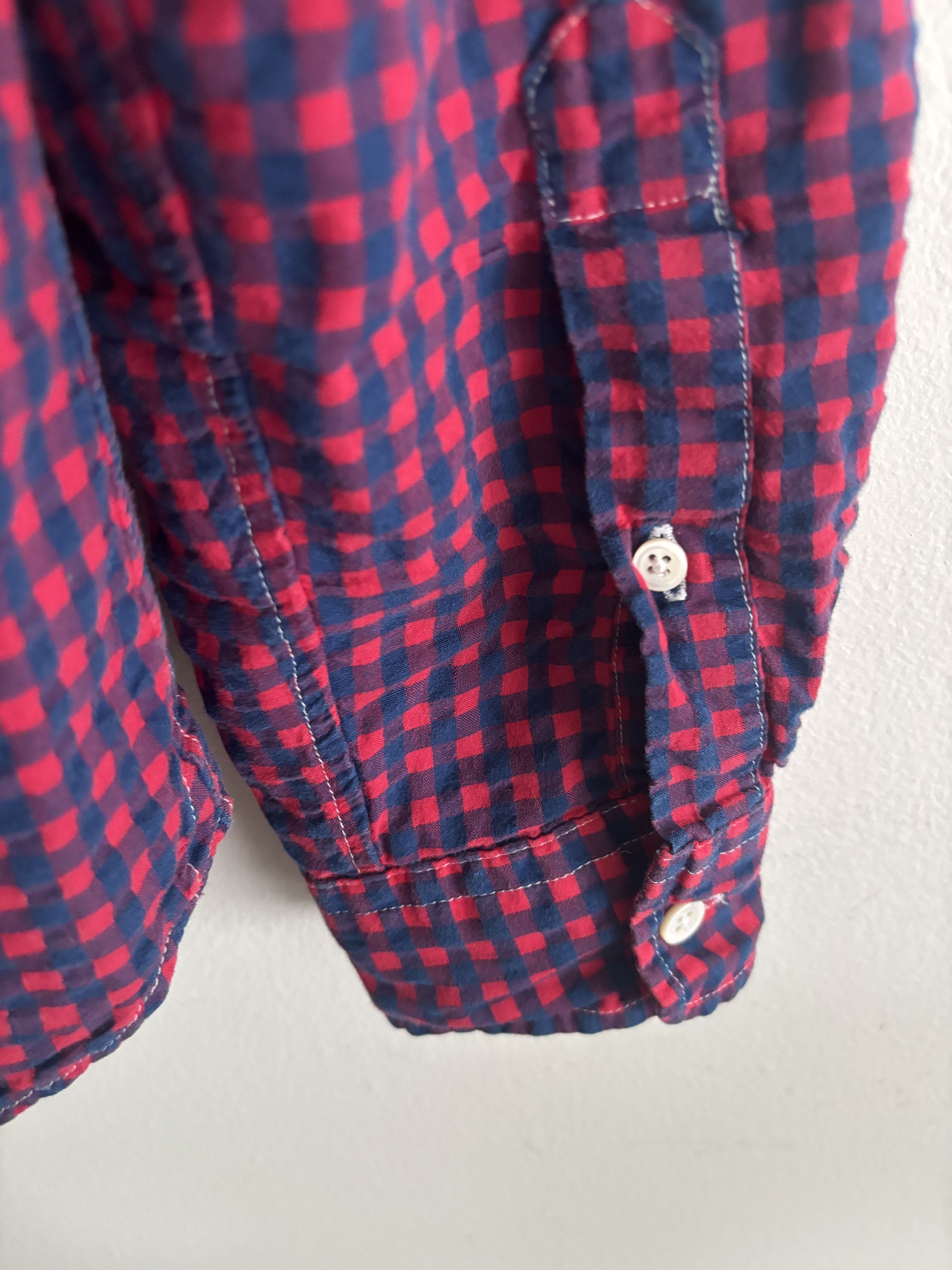 Relwen Gingham Cotton Seersucker Long Sleeve Button Down Shirt Size US S / EU 44-46 / 1 - 11 Thumbnail
