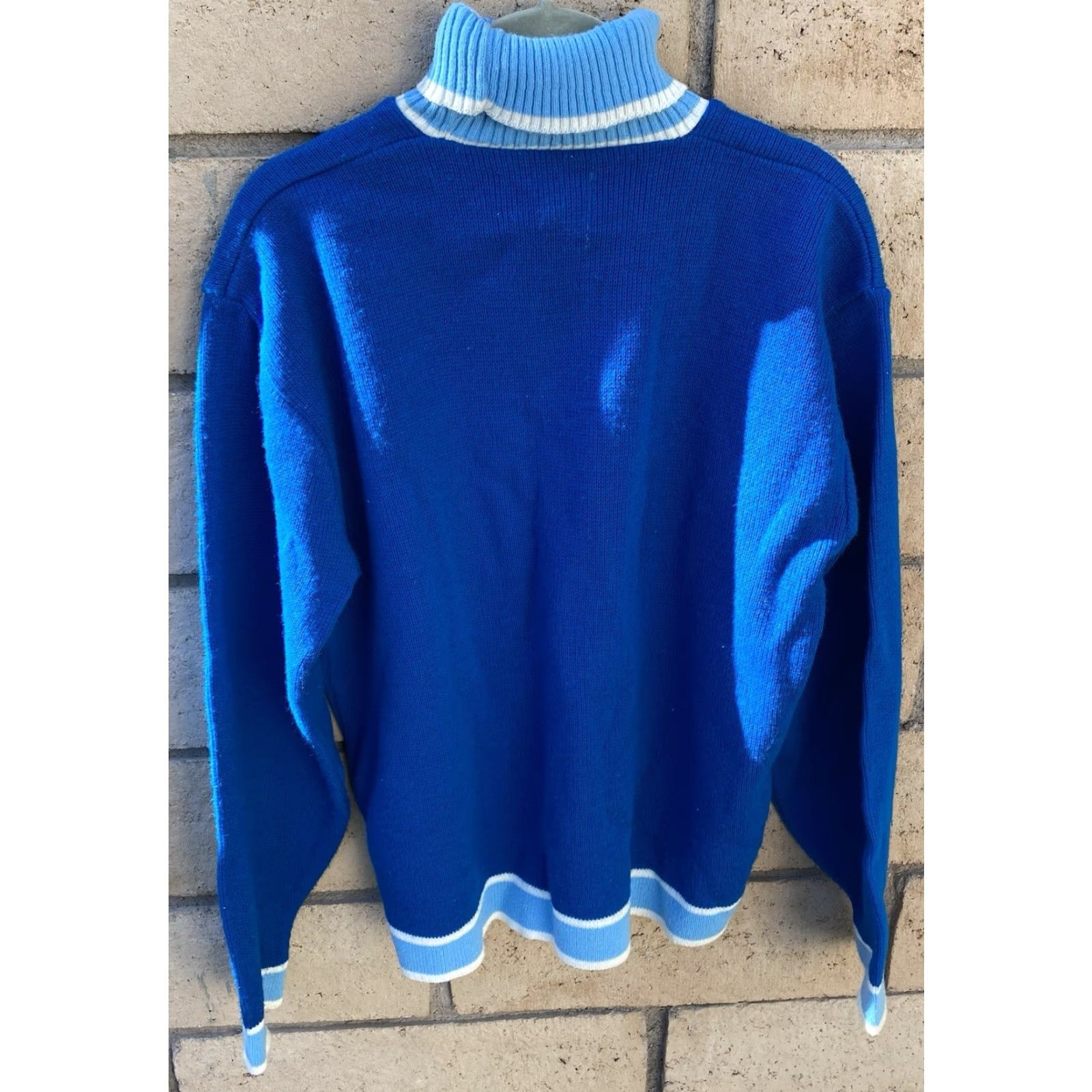 Vintage VINTAGE Mr Pro OF California Blue Acrylic Knit Sweater Turtleneck XL USA Made Size US XL / EU 56 / 4 - 7 Thumbnail