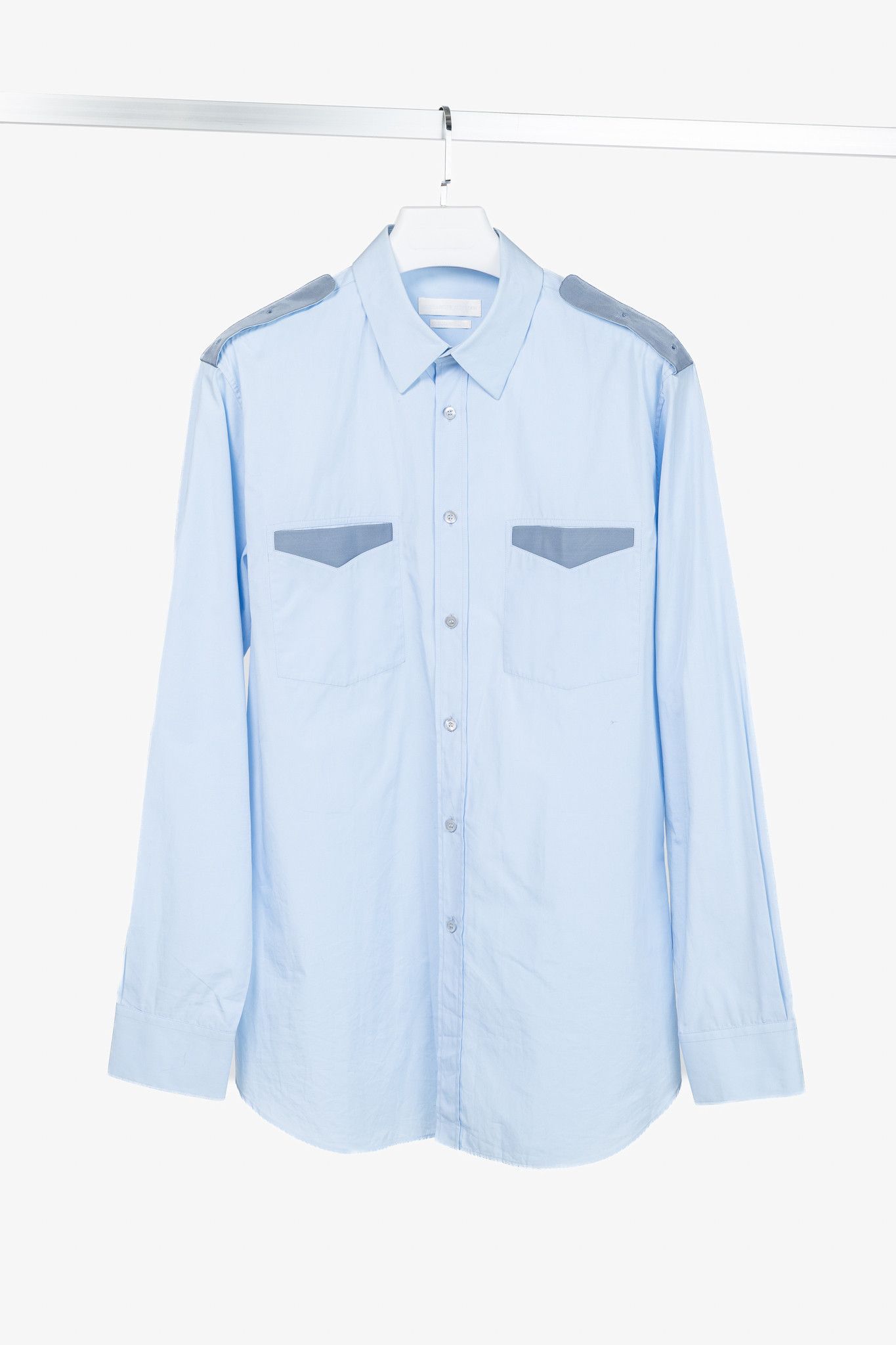 Alexander McQueen Alexander McQueen Cotton-Poplin Grosgrain-Trim Button Shirt Size US XL / EU 56 / 4 - 1 Thumbnail