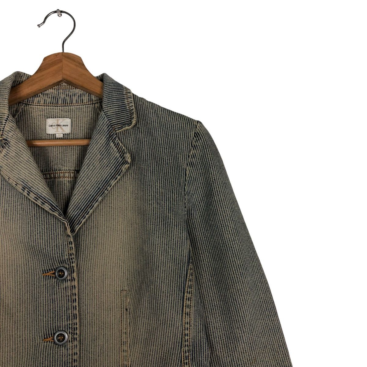 Calvin Klein 🔥VINTAGE CHORE STRIPED WORK JACKET CROPPED CALVIN KLEIN Size M / US 6-8 / IT 42-44 - 4 Thumbnail