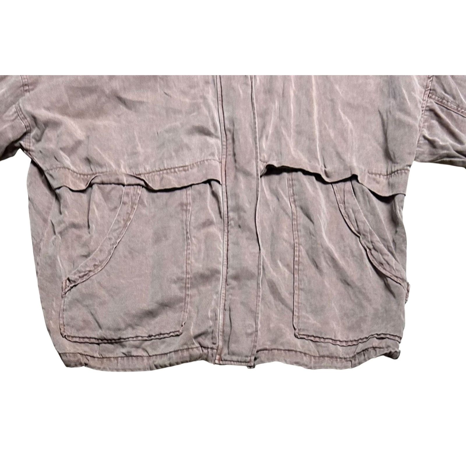 Lucky Brand Lucky Brand Brown Hooded Full Zip Jacket Women’s Large Distressed Sweater Size L / US 10 / IT 46 - 4 Thumbnail