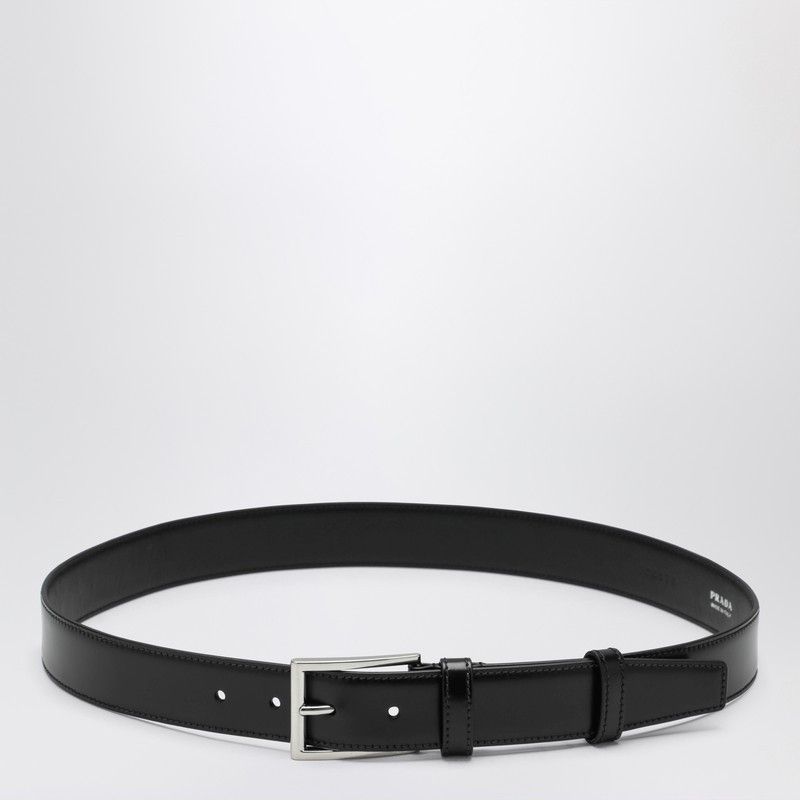 Prada Prada Black Polished Leather Belt Size ONE SIZE - 1 Thumbnail