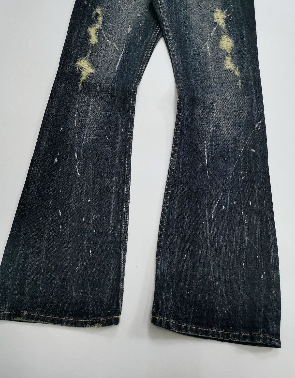 Kapital Bootcut Oririn Japan Paint Platter Distressed Jeans Size US 28 / EU 44 - 3 Thumbnail