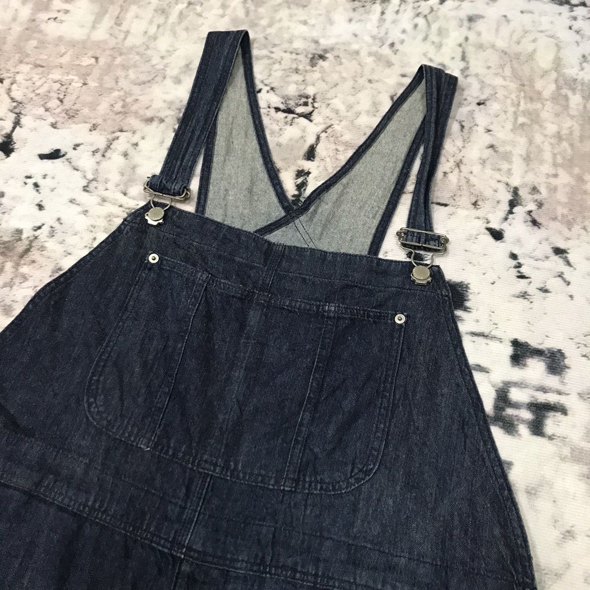 GU Gu Distressed Design Dark Blue Overalls Jeans Suspender Size US 44 / EU 60 - 12 Thumbnail