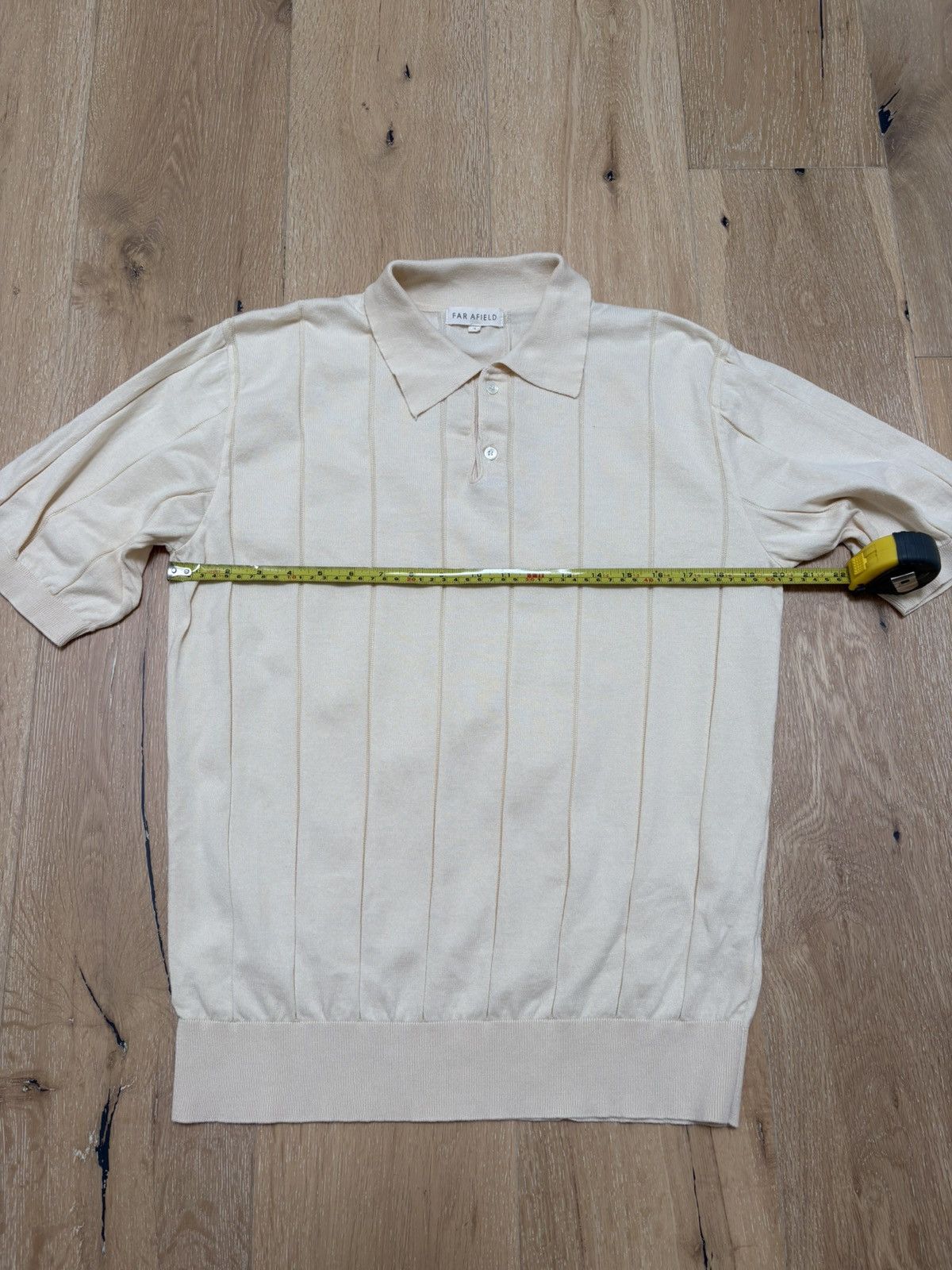 Far Afield Far Afield Jacob Short Sleeve Polo Mens 4 Knit - Seed Pearl Size US M / EU 48-50 / 2 - 5 Thumbnail