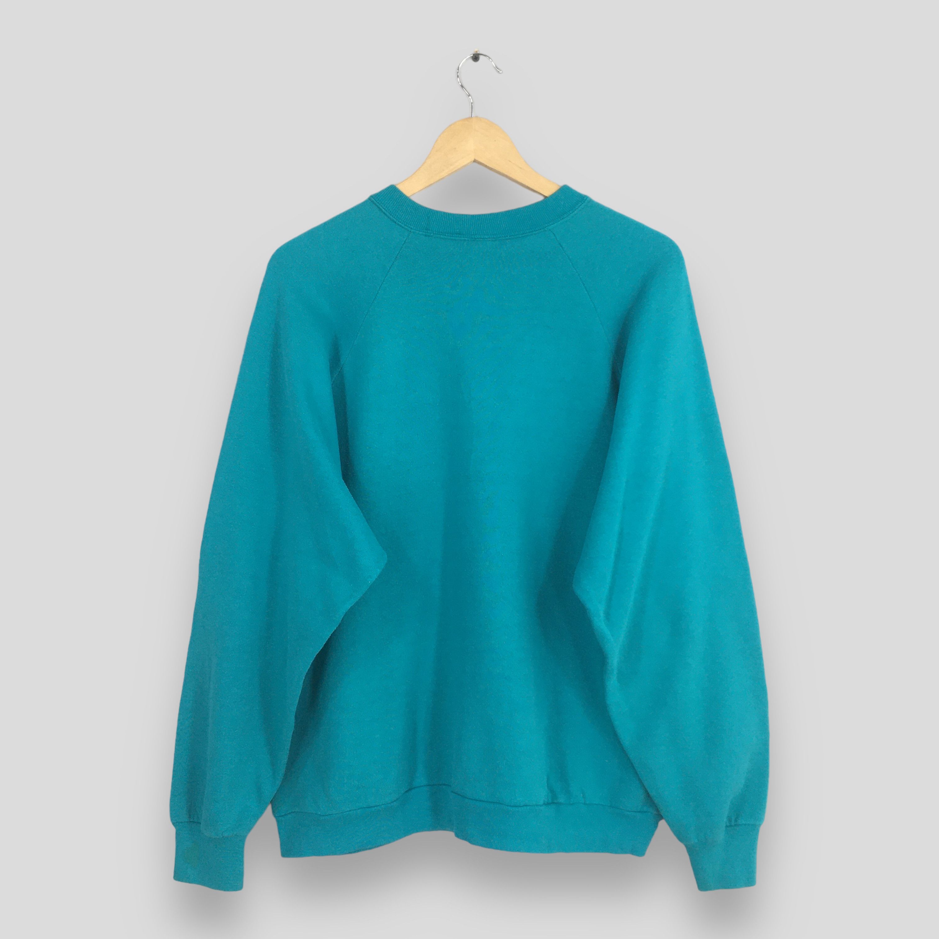 Fruit Of The Loom × Vintage Fruit Of The Loom Green Turquoise Plain Crewneck XLarge Size US XL / EU 56 / 4 - 6 Thumbnail