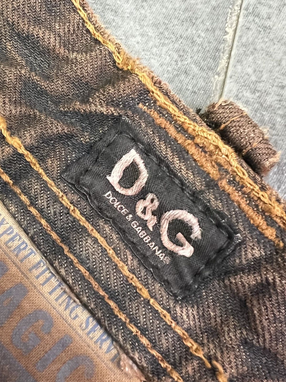 Dolce & Gabbana × Vintage Dolce Gabbana sashiko distressed avant Garde y2k dg jeans Size 30" / US 8 / IT 44 - 16 Thumbnail
