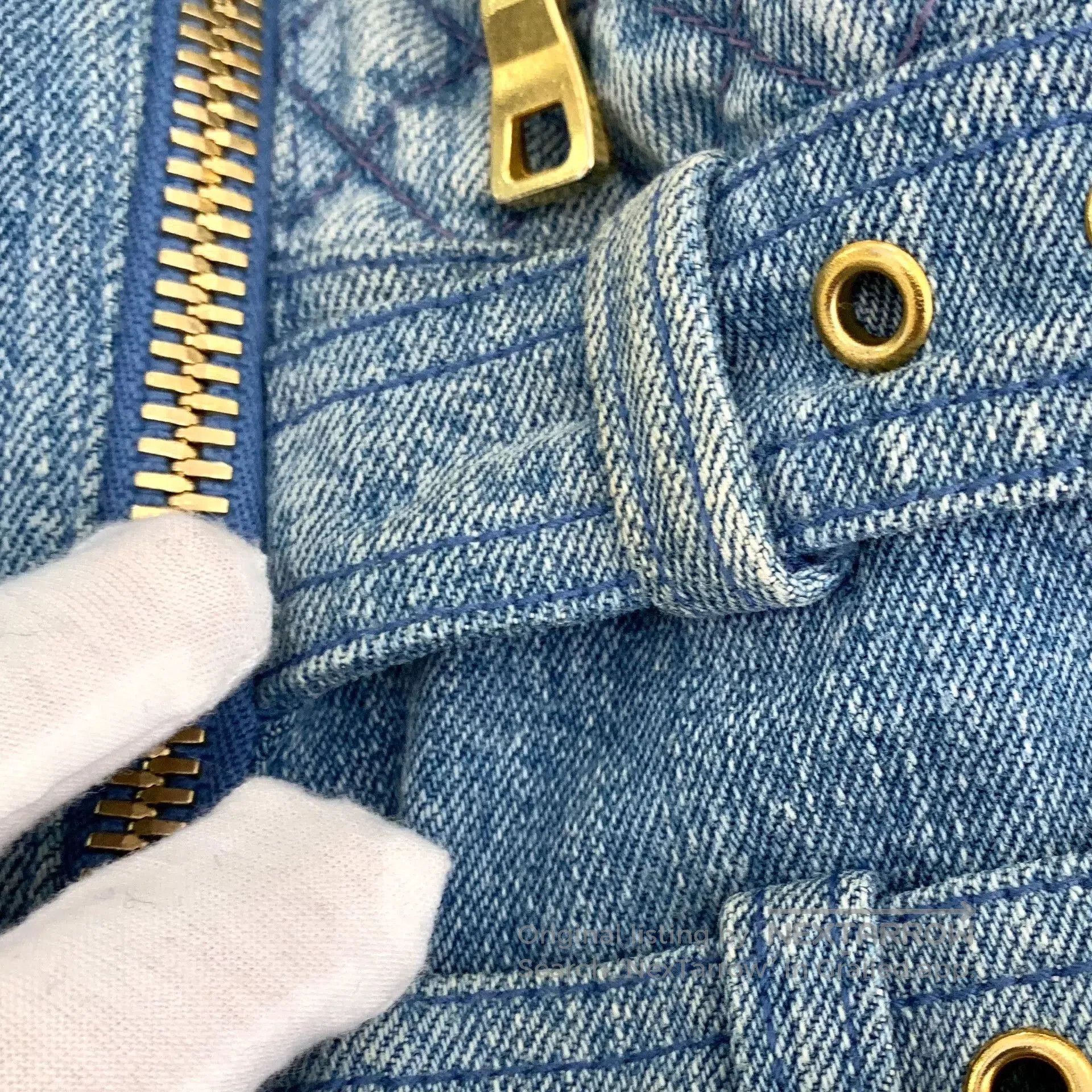 Balmain Blue Gold Button Denim Jacket.