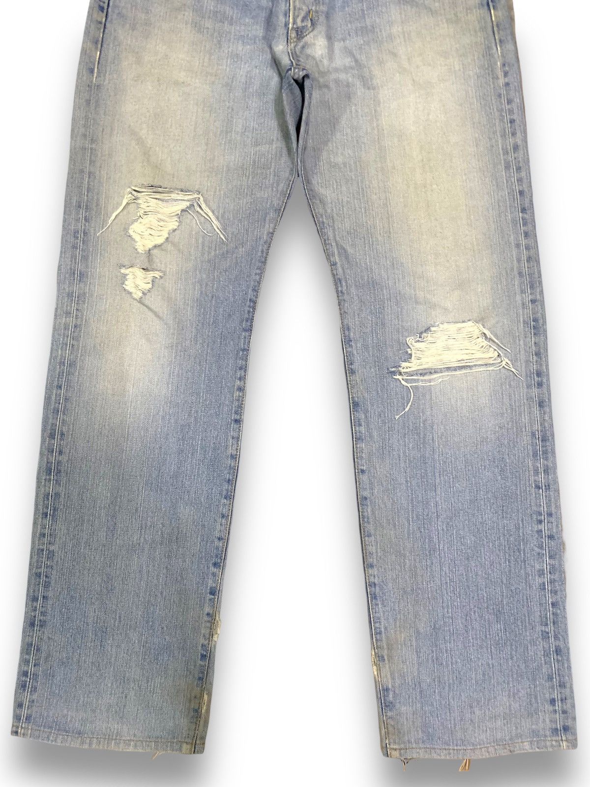 Edwin Vintage Edwin 505X Selvedge Mud Wash Baggy Distressed Jeans Size US 33 - 15 Thumbnail