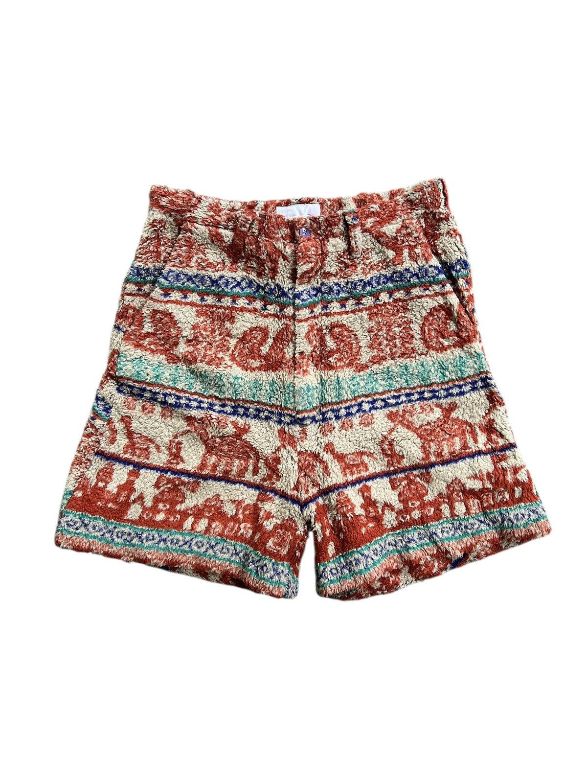 Ne-Net Ne-Net Animal Motif Aztec Boa Fleece Shorts Size US 31 - 1 Thumbnail