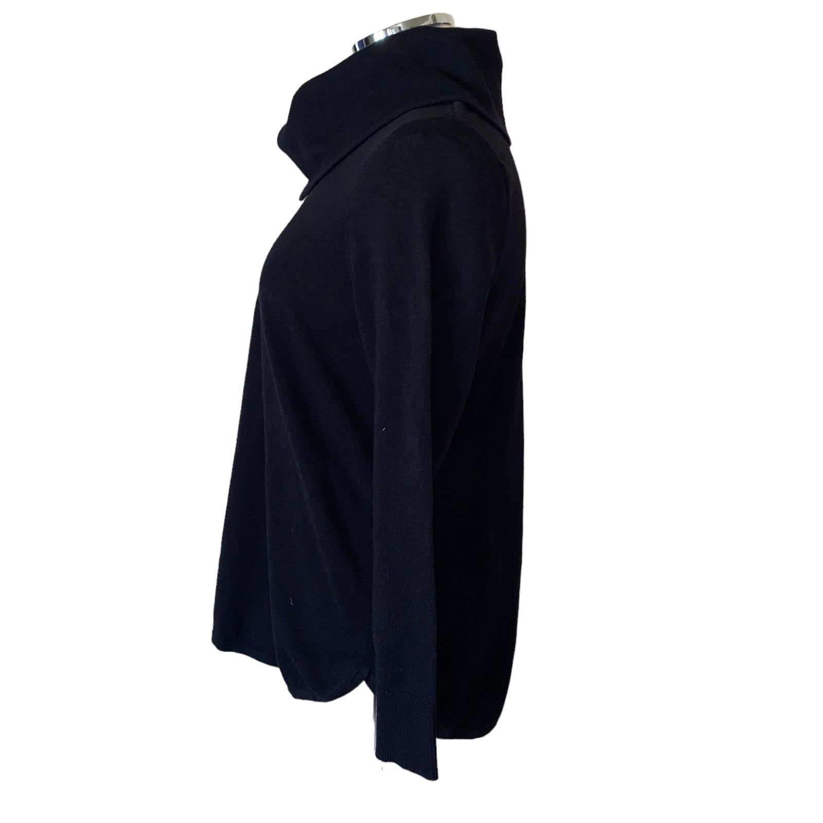 Chicos Chico’s Cam Black Cowl Neck Long Sleeve Pullover Sweater 1 Size S / US 4 / IT 40 - 3 Thumbnail
