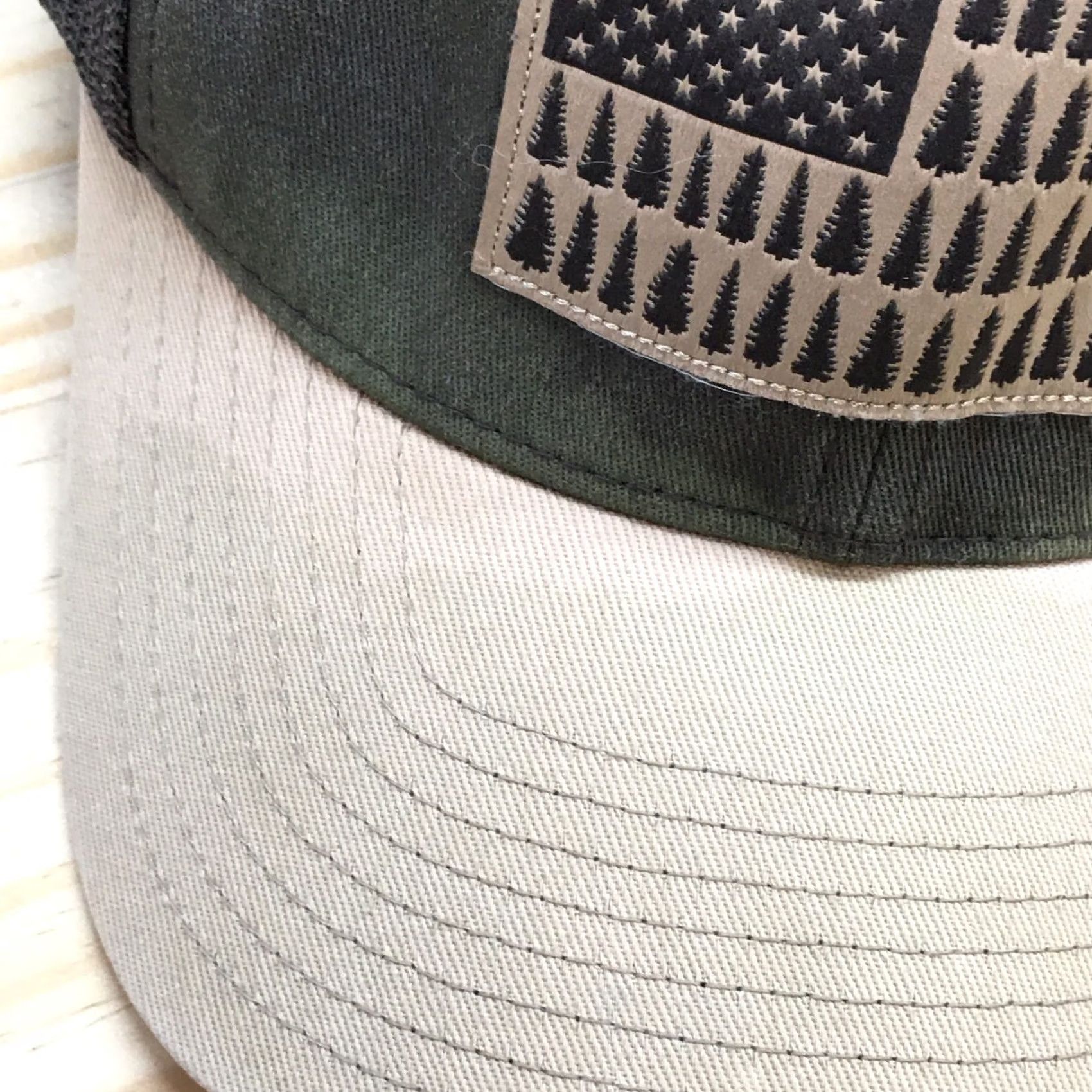 Vintage Columbia Tree Flag Flexfit Trucker Hat Men Gray OS Curved Brim Embroidered Logo Size ONE SIZE - 3 Thumbnail