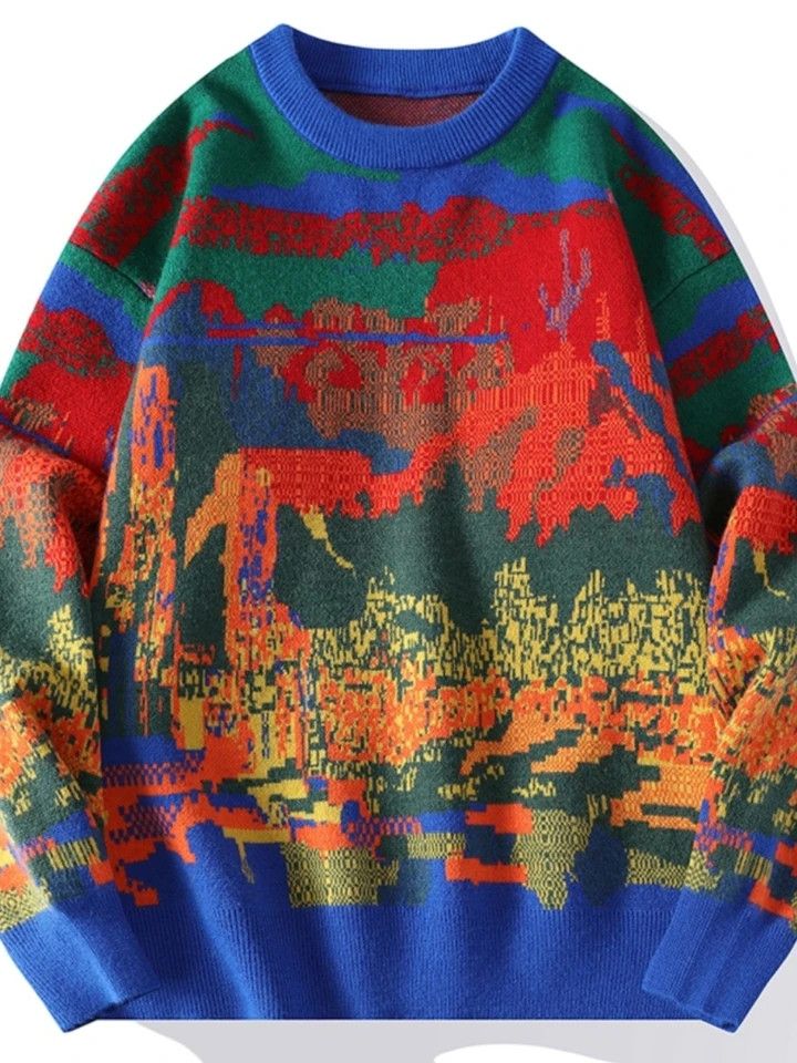 Japanese Brand × Vintage Winter knitted sweater japanese crewneck Size US M / EU 48-50 / 2 - 2 Thumbnail
