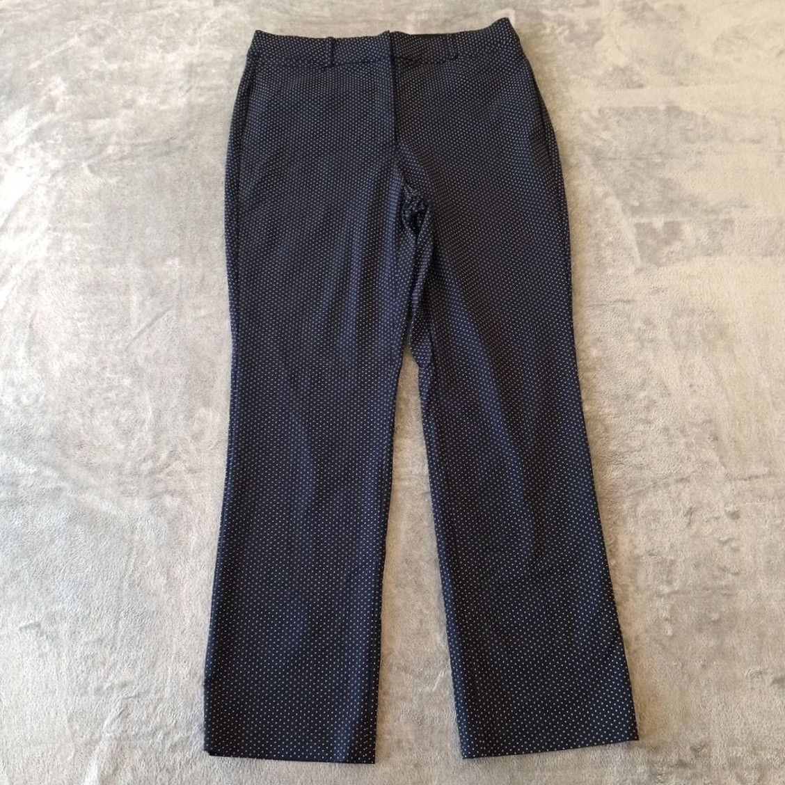 Vintage Lane Bryant Ankle Pants Womens Size 16 Blue Polka Dot 34x30.5 High Rise Dress Pant Straight Leg Size 16 Womens Regular Size 38" / US 16 / IT 52 - 2 Thumbnail