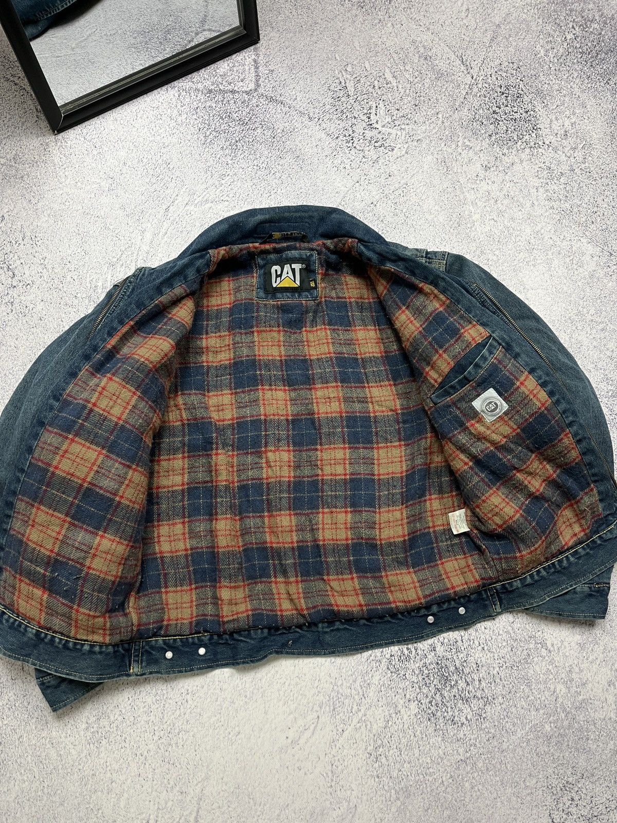 Caterpillar Vintage 90’s Cat Active Plaid Work Jacket Denim Caterpillar Size US S / EU 44-46 / 1 - 9 Thumbnail