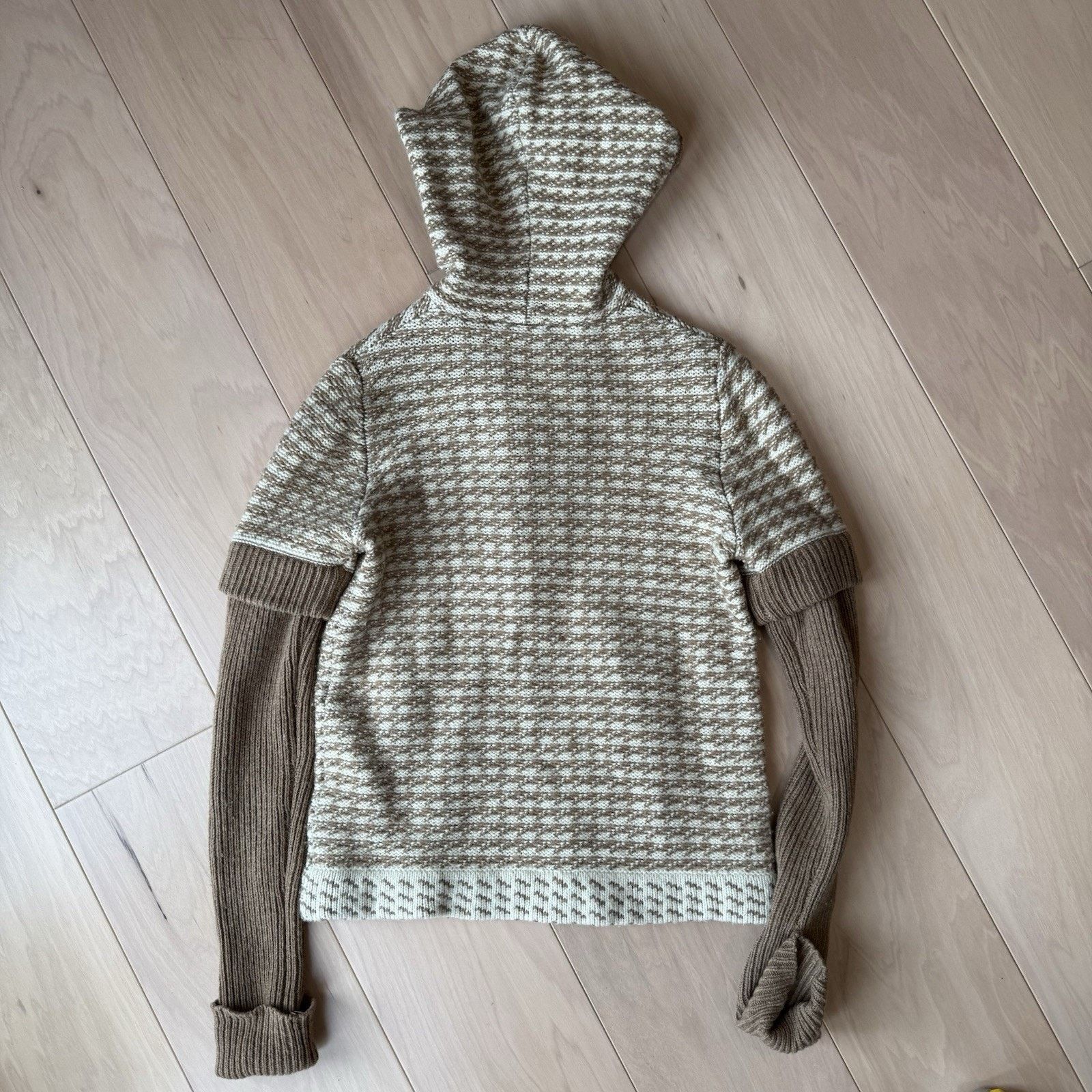 Tory Burch Tory Burch Sweater XS Brown Hooded Wool Pullover Argyle Glam Size XS / US 0-2 / IT 36-38 - 8 Thumbnail
