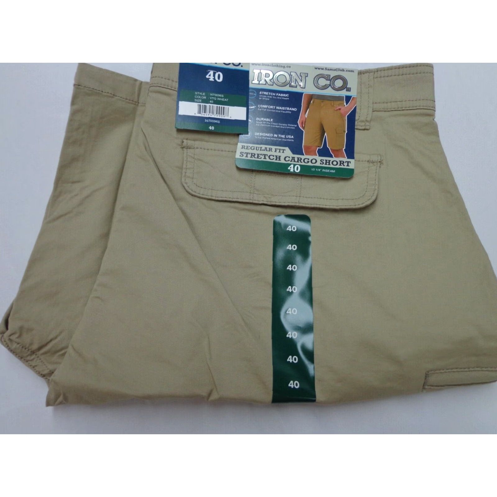 CO VINTAGE Iron Co Cargo Shorts Regular Fit Cotton Blend Stretch Beige Size 40 Mens Shorts Size US 40 / EU 56 - 2 Thumbnail