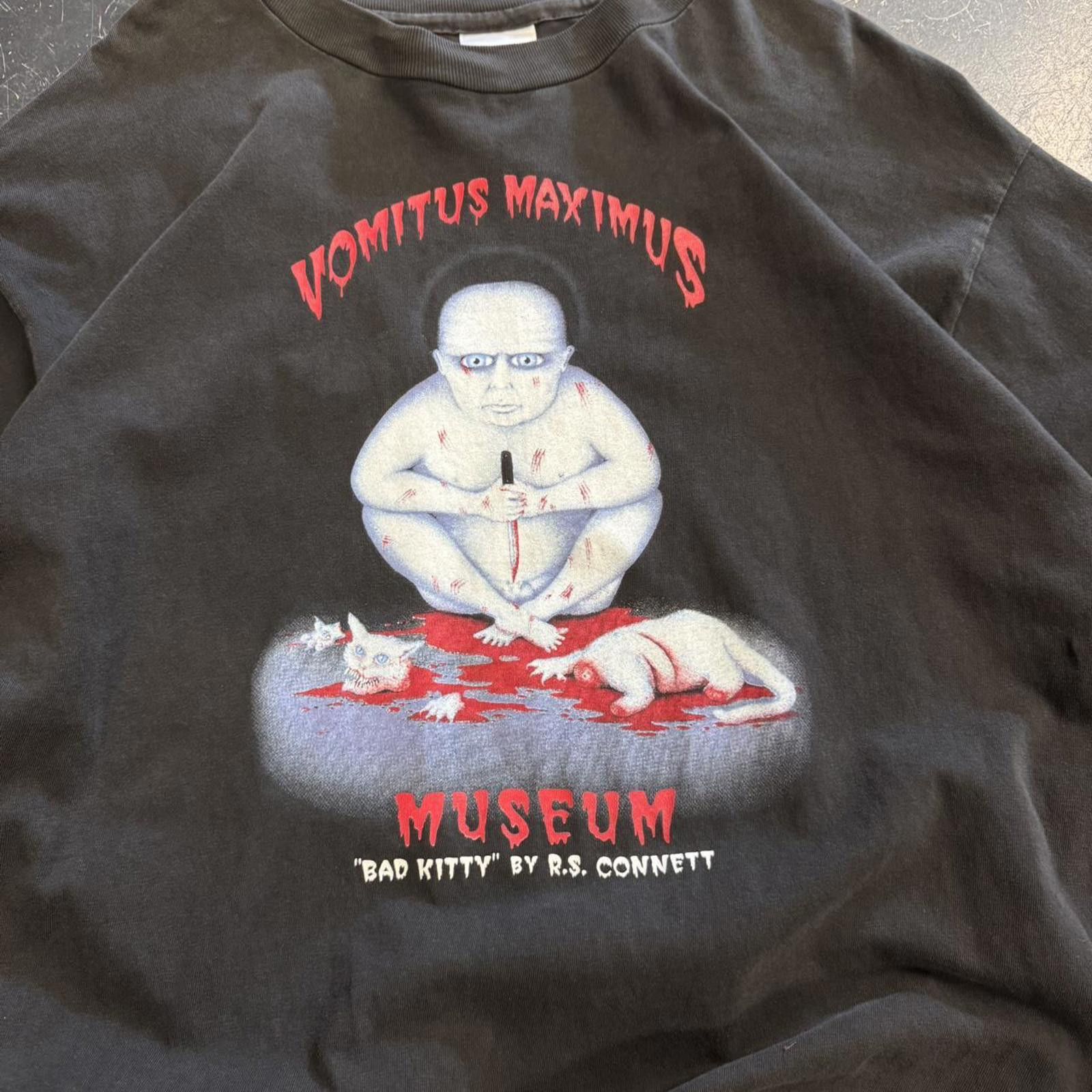Vintage Vintage 90s ‘Bad Kitty’ Vomitus Maximus Art Tee Size US XL / EU 56 / 4 - 2 Thumbnail