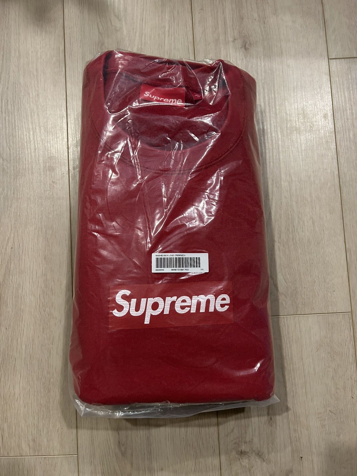 XXL◇Supreme Washed Box Logo Crewneck Red Supreme SS25 Washed Box