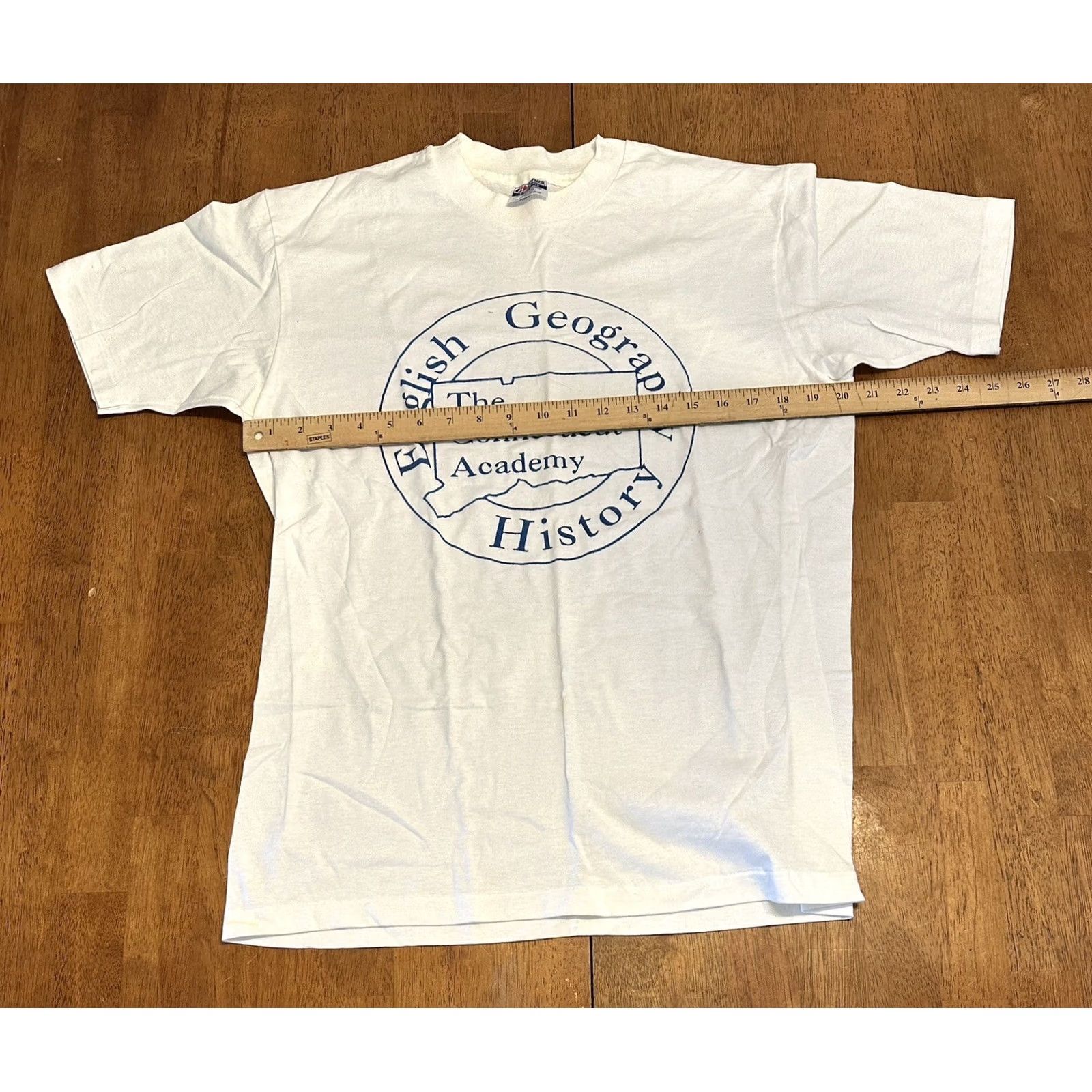 Fruit Of The Loom VINTAGE The Connecticut Academy Shirt 90s Education Single Stitch Large Adult Size US L / EU 52-54 / 3 - 5 Thumbnail