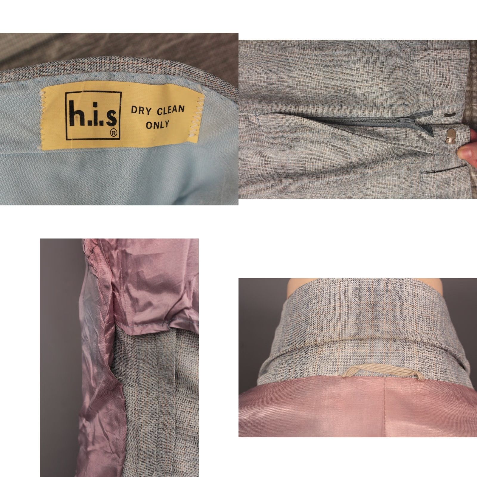 Vintage VINTAGE 70s Leisure Suit Mens Jacket Pants 3 PC Grey Polyester Plaid 1970s Disco Size M Size 40R - 9 Thumbnail