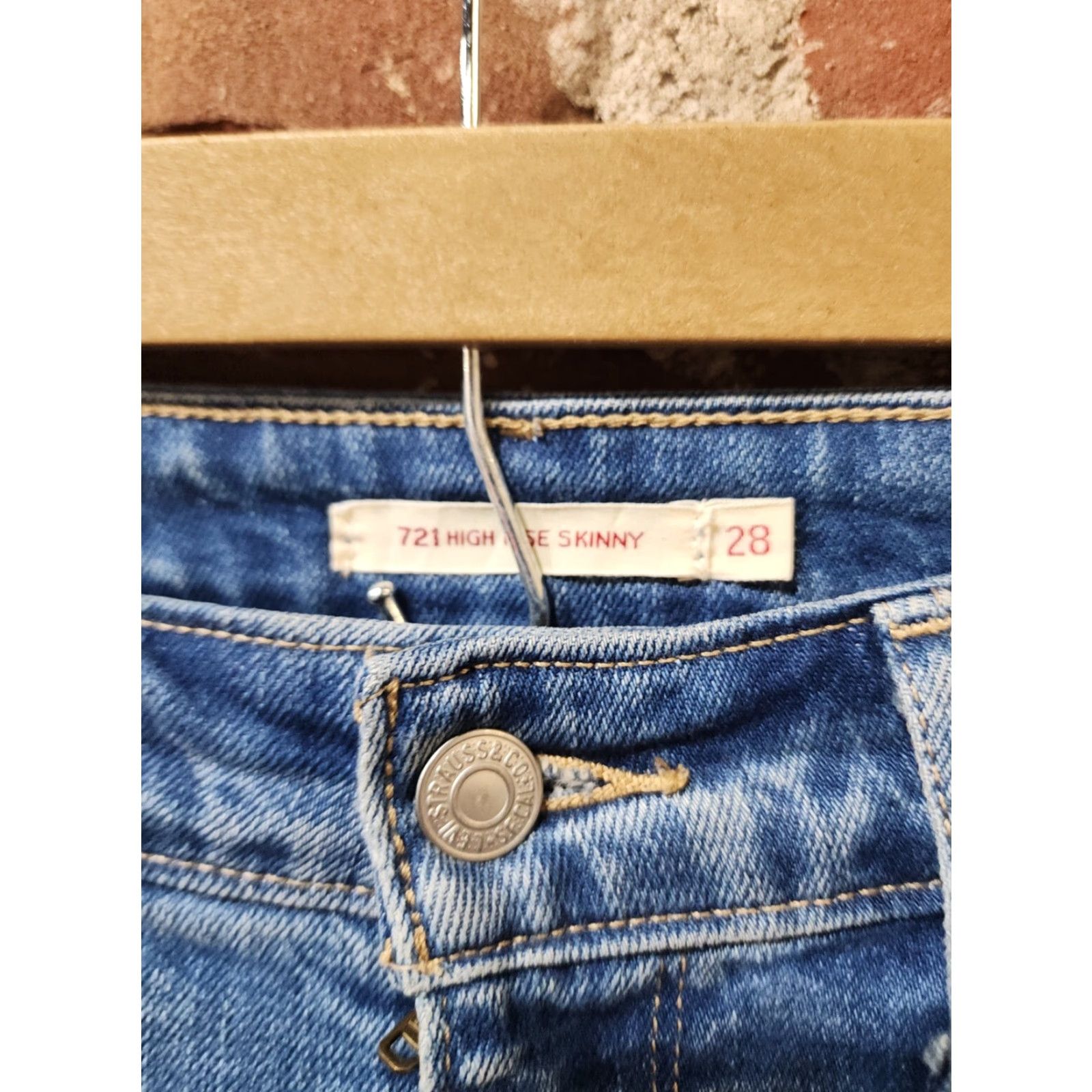 Levi's Levi's Premium 721 High Rise Skinny Denim Jeans Women's 28 Blue Dark Wash Jeans Size 28" / US 6 / IT 42 - 3 Thumbnail