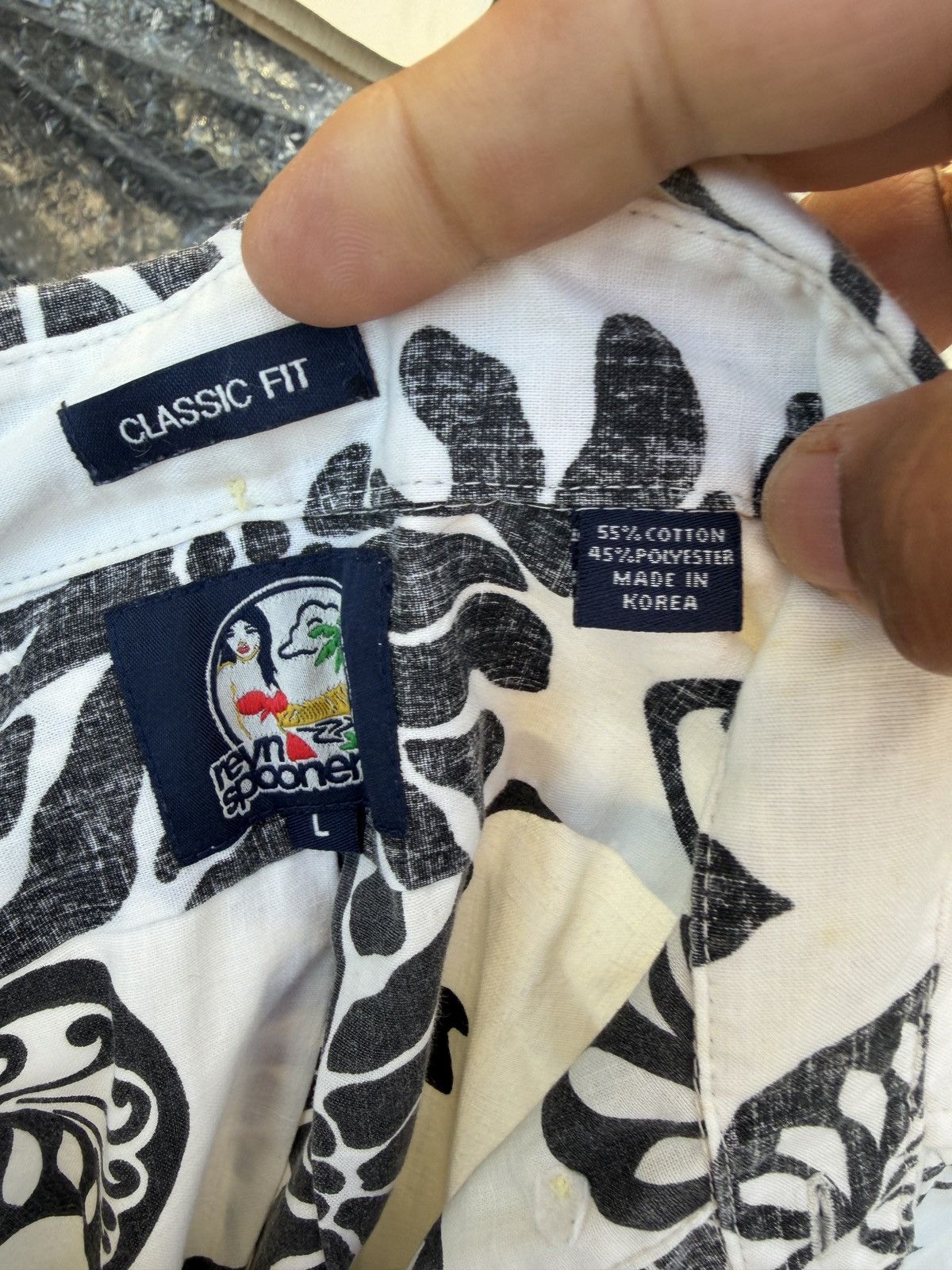 Reyn Spooner Reyn Spooner Classic Fit Hawaiian White/Black Men's L Size US L / EU 52-54 / 3 - 4 Thumbnail