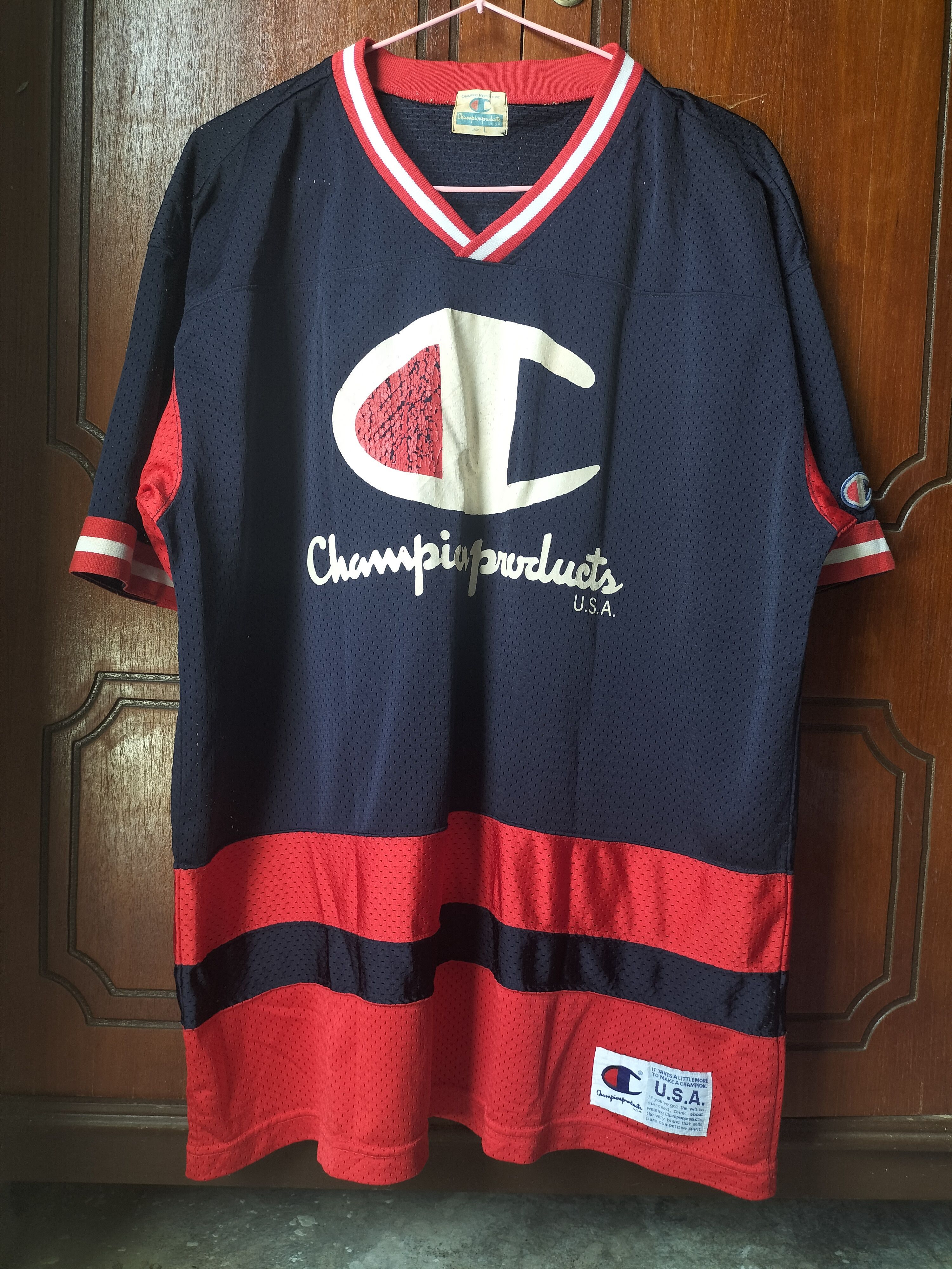 Champion USA ゲームシャツ　90s hiphop SWAG NBA Champion × Rap Tees × Vintage Vintage 90s Champion Big Logo Jersey