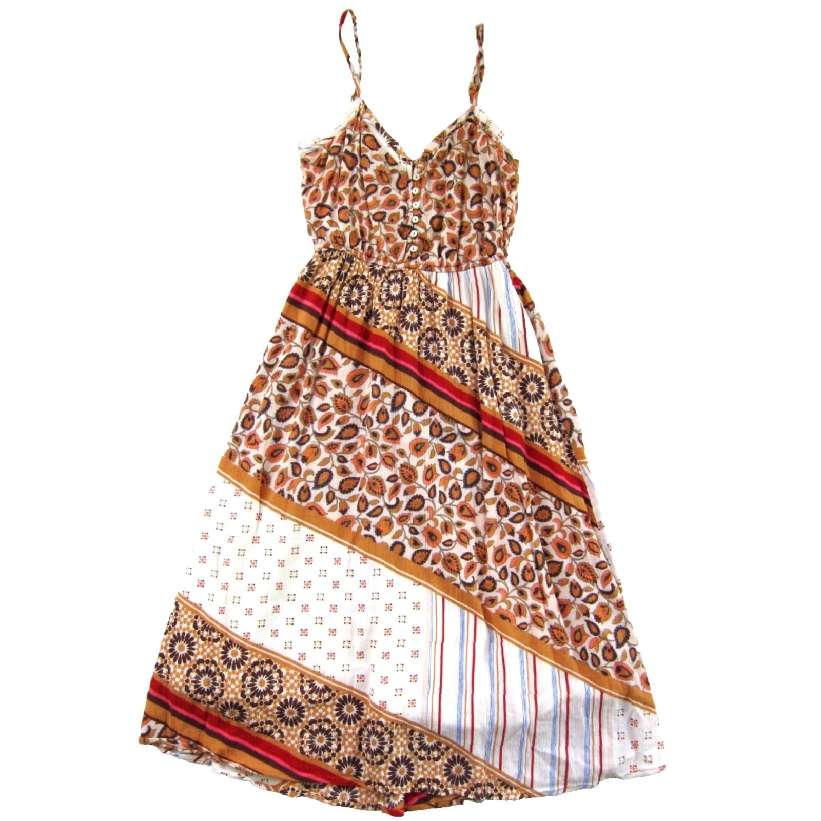 American Eagle Outfitters American Eagle Aerie Pink Floral Cotton Empire Midi Tank Sun Slip Dress XS Womens Size XS / US 0-2 / IT 36-38 - 2 Thumbnail