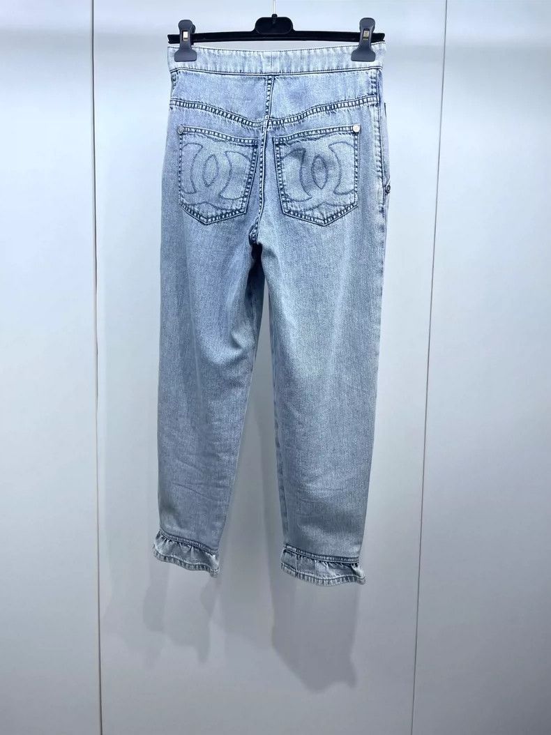 Chanel Chanel Ruffled Hem Denim Pants -2505 Size 33" - 2 Thumbnail