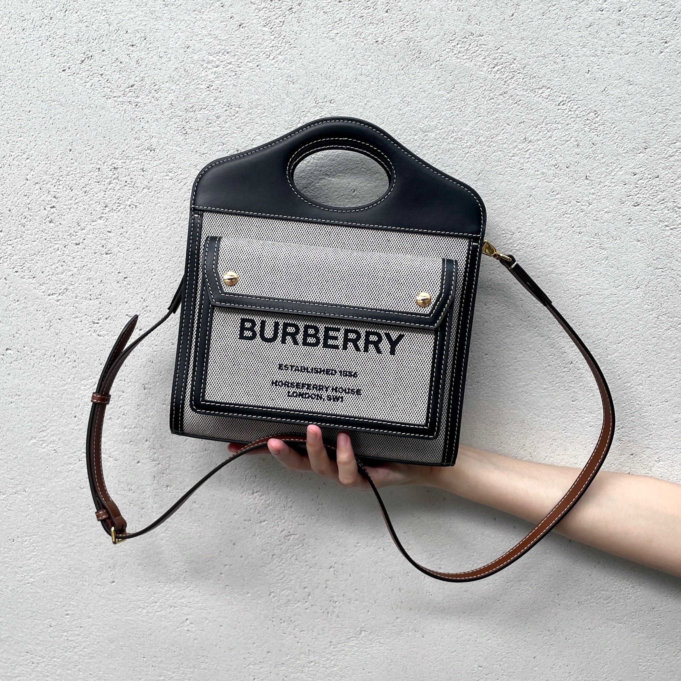 Burberry Burberry Mini Pocket Handbag With Strap Size ONE SIZE - 1 Thumbnail