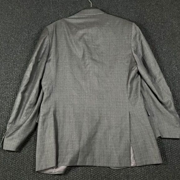 Joseph Abboud Joseph Abboud Mens Blazer Jacket Wool Gray Plaid Loro Piana 40L Coat Suit Jacket Man Mens Size 40R - 5 Thumbnail