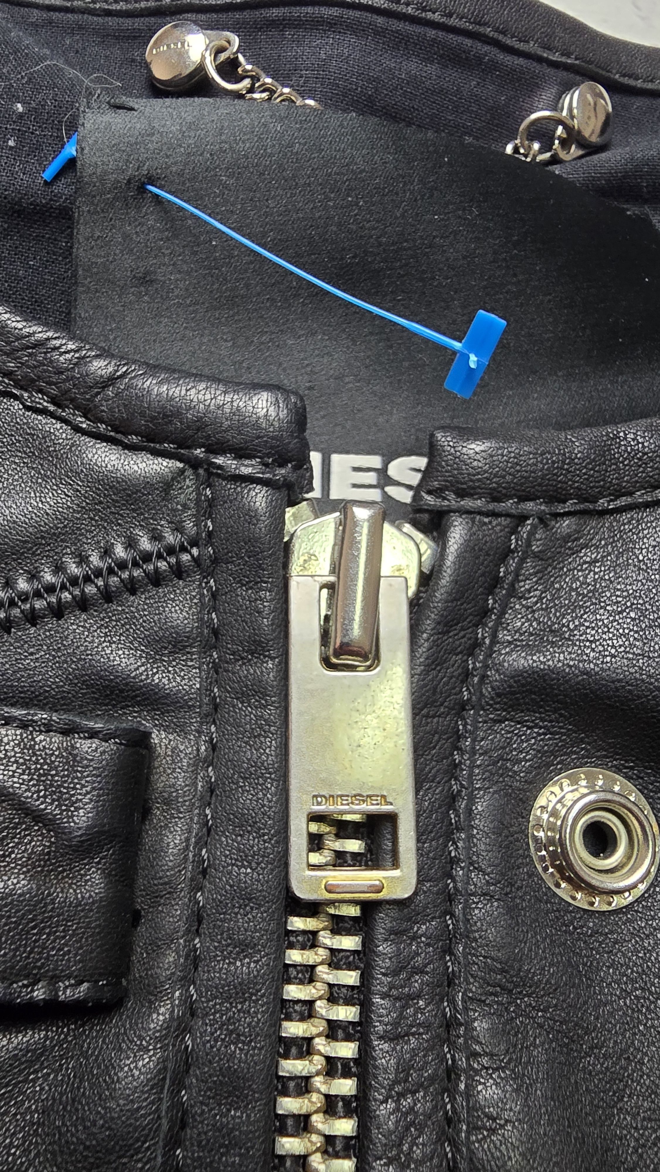 Diesel L-ARENA-A Flight Bomber motorcycle Leather Black Jacket Size M / US 6-8 / IT 42-44 - 15 Thumbnail