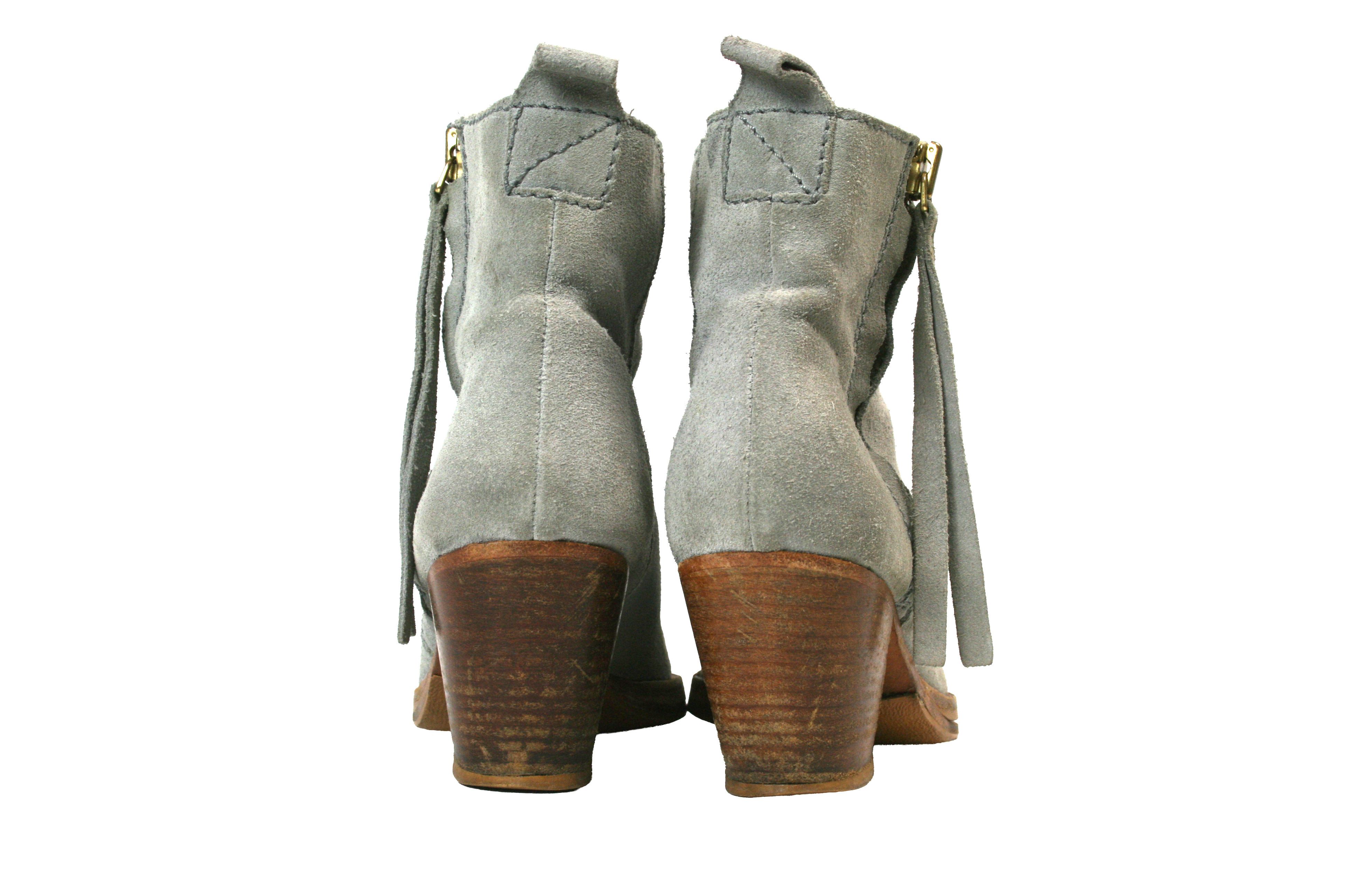 Acne Studios Pistol Suede Grey Biker Boots Size US 7 / IT 37 - 12 Thumbnail