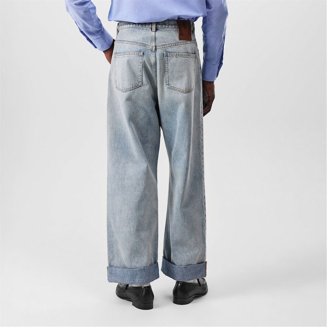 Valentino o1g2r1mq0526 Wide Leg Jeans in Lght Blue Size US 32 / EU 48 - 3 Thumbnail