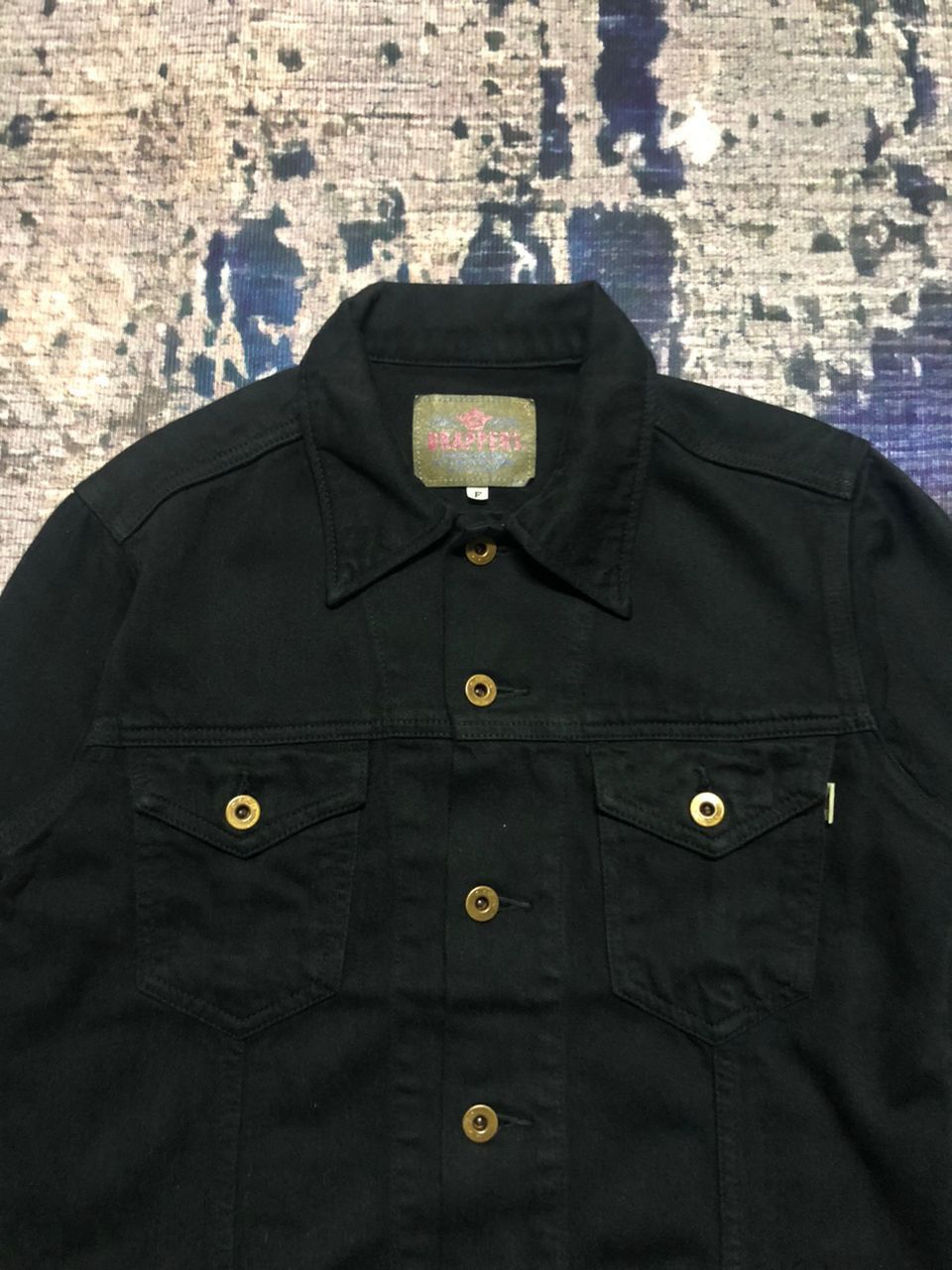 Japanese Brand Brapppers Soft Denim All Black Jacket Size US S / EU 44-46 / 1 - 4 Thumbnail
