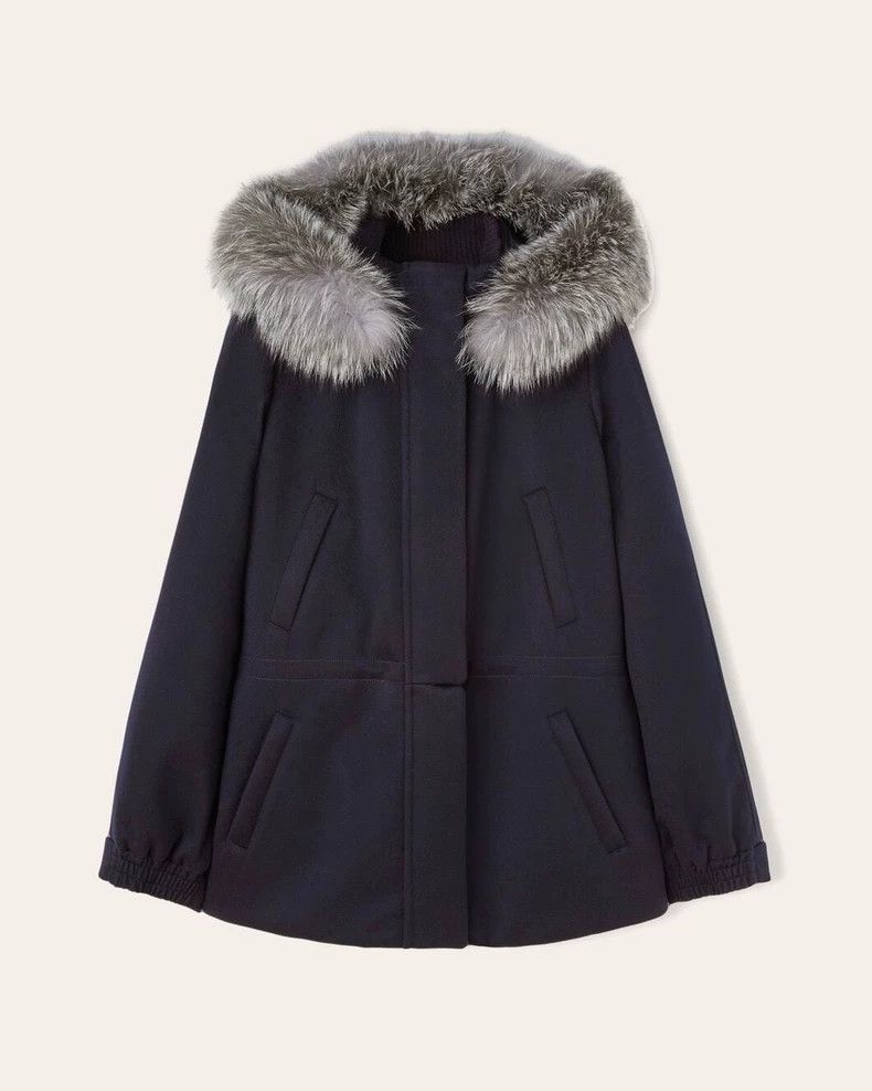 Loro Piana LORO PIANA A dark blue cashmere short coat for ladies Size XS / US 0-2 / IT 36-38 - 9 Thumbnail