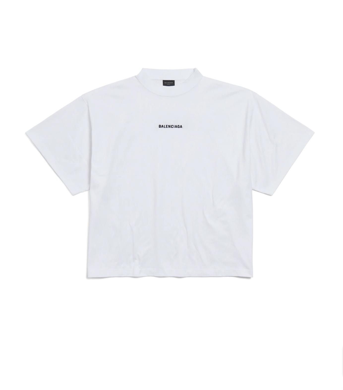 Balenciaga BALENCIAGA WOMEN'S LOGO BACK CROPPED T-SHIRT SIZE 4 Size ONE SIZE - 1 Thumbnail