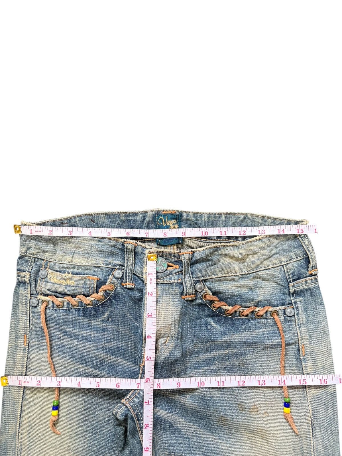 Edwin Vintage Edwin Vienus Mud Wash Distress Low Rise Flare Jeans Size 30" / US 8 / IT 44 - 6 Thumbnail