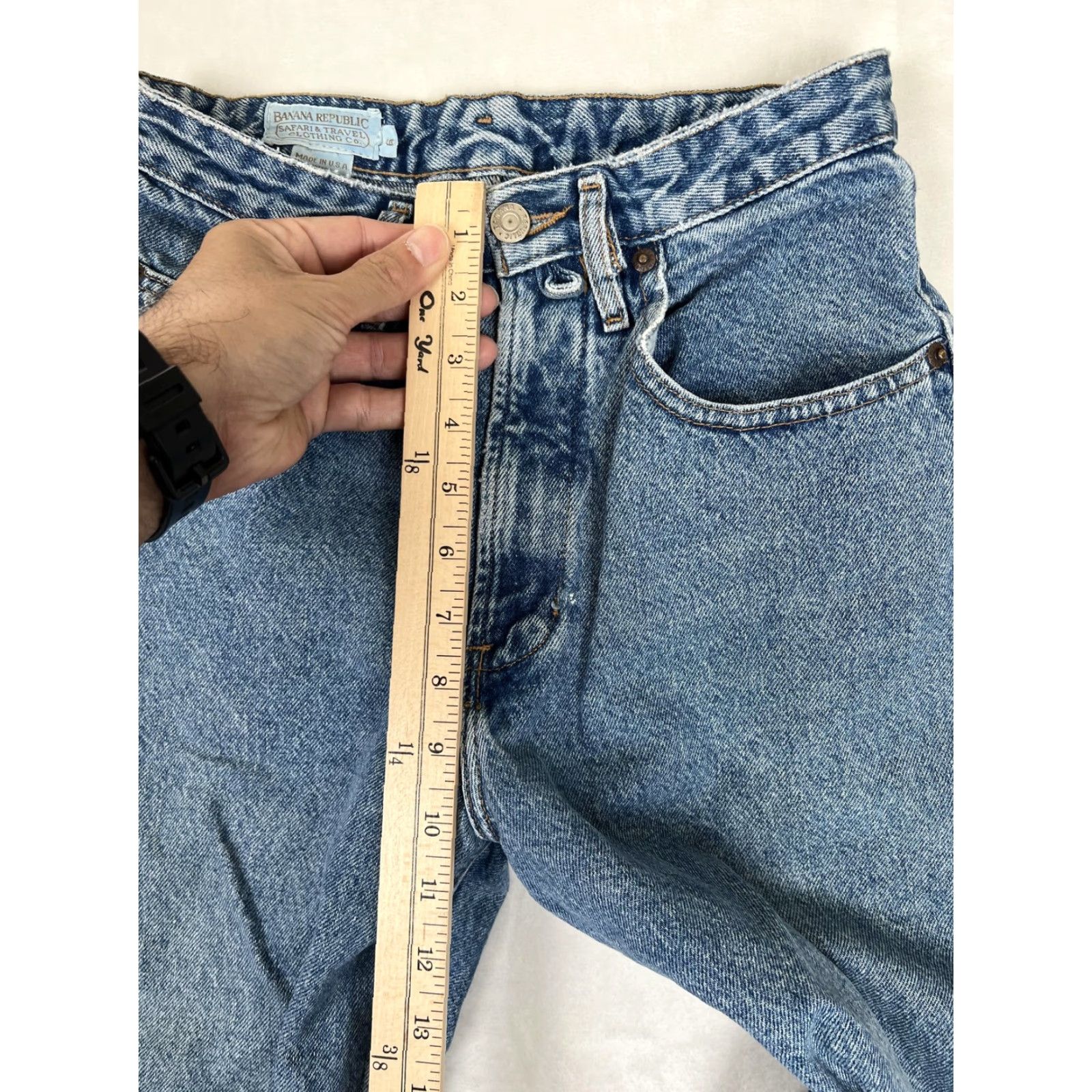 Banana Republic VINTAGE Banana Republic Jeans Womens 6 Blue Med Wash High Waist Mom USA Jeans Womens 6 Blue Med Wash High Rise Regular Fit Five-Pocket Design Denim Size 28" / US 6 / IT 42 - 5 Thumbnail