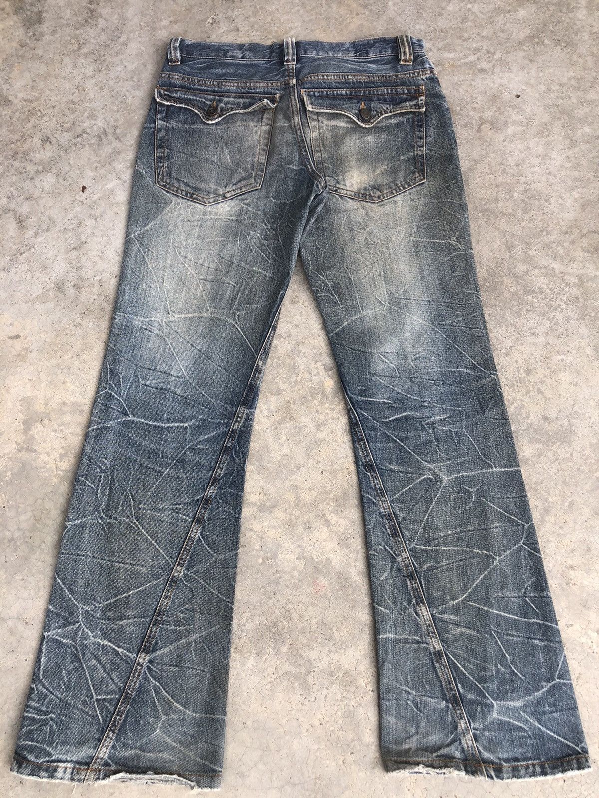 Le Grande Bleu (L.G.B.) Japanese Nylaus Flared Jeans Distressed Jeans Size US 31 - 2 Thumbnail