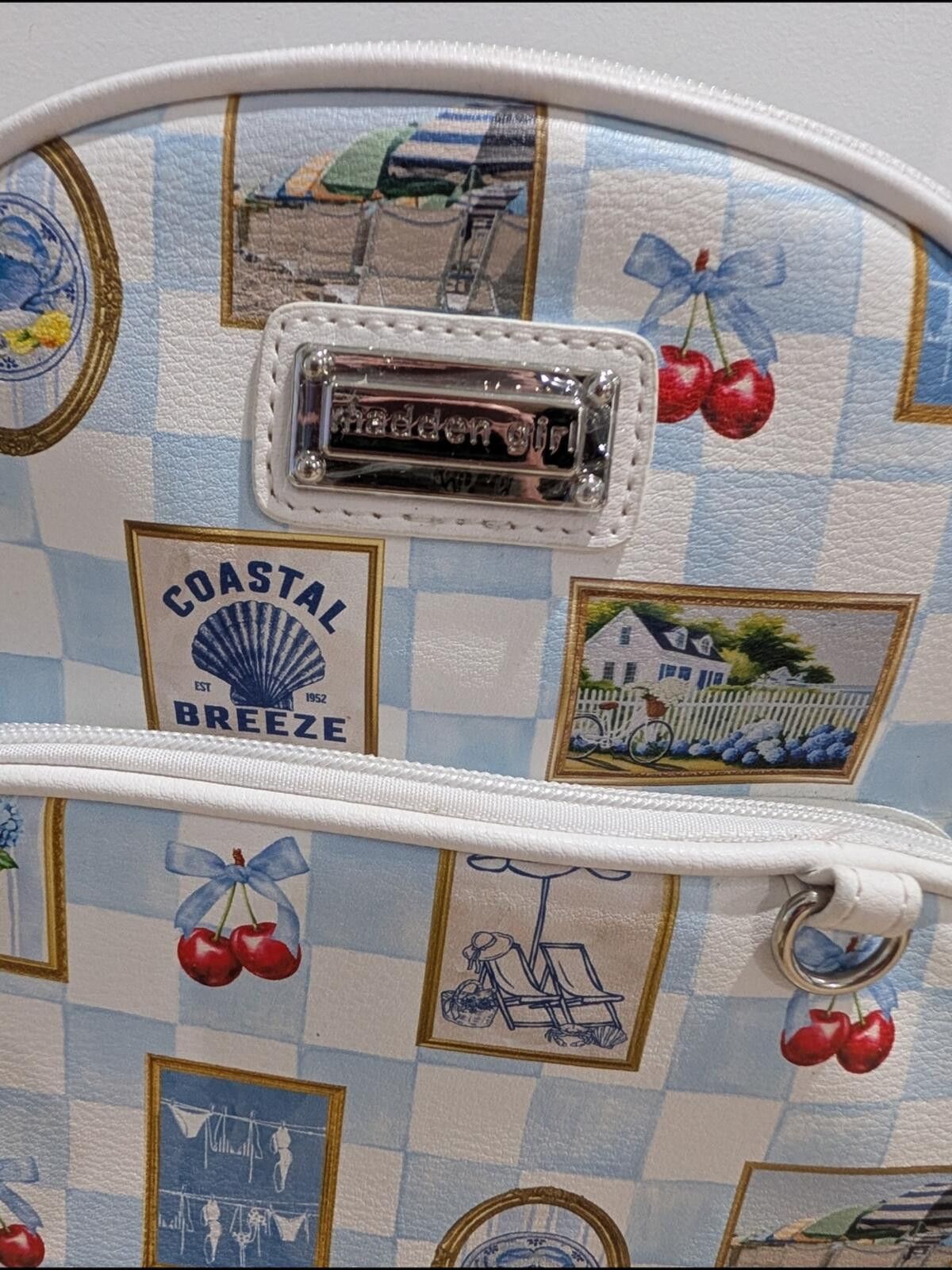 Other Madden Girl Blue and White Coastal Print Mini Backpack Size ONE SIZE - 5 Thumbnail