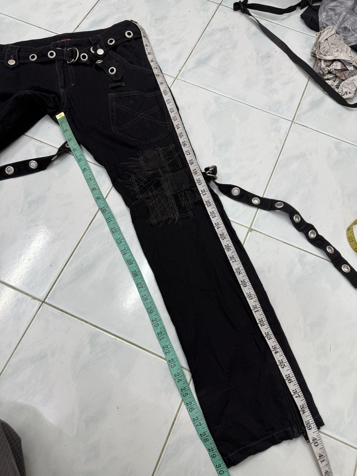 If Six Was Nine 🔥🔥🔥ARCHIVE ALGON QUINS BONDAGE PUNK PANTS Size US 32 / EU 48 - 13 Thumbnail