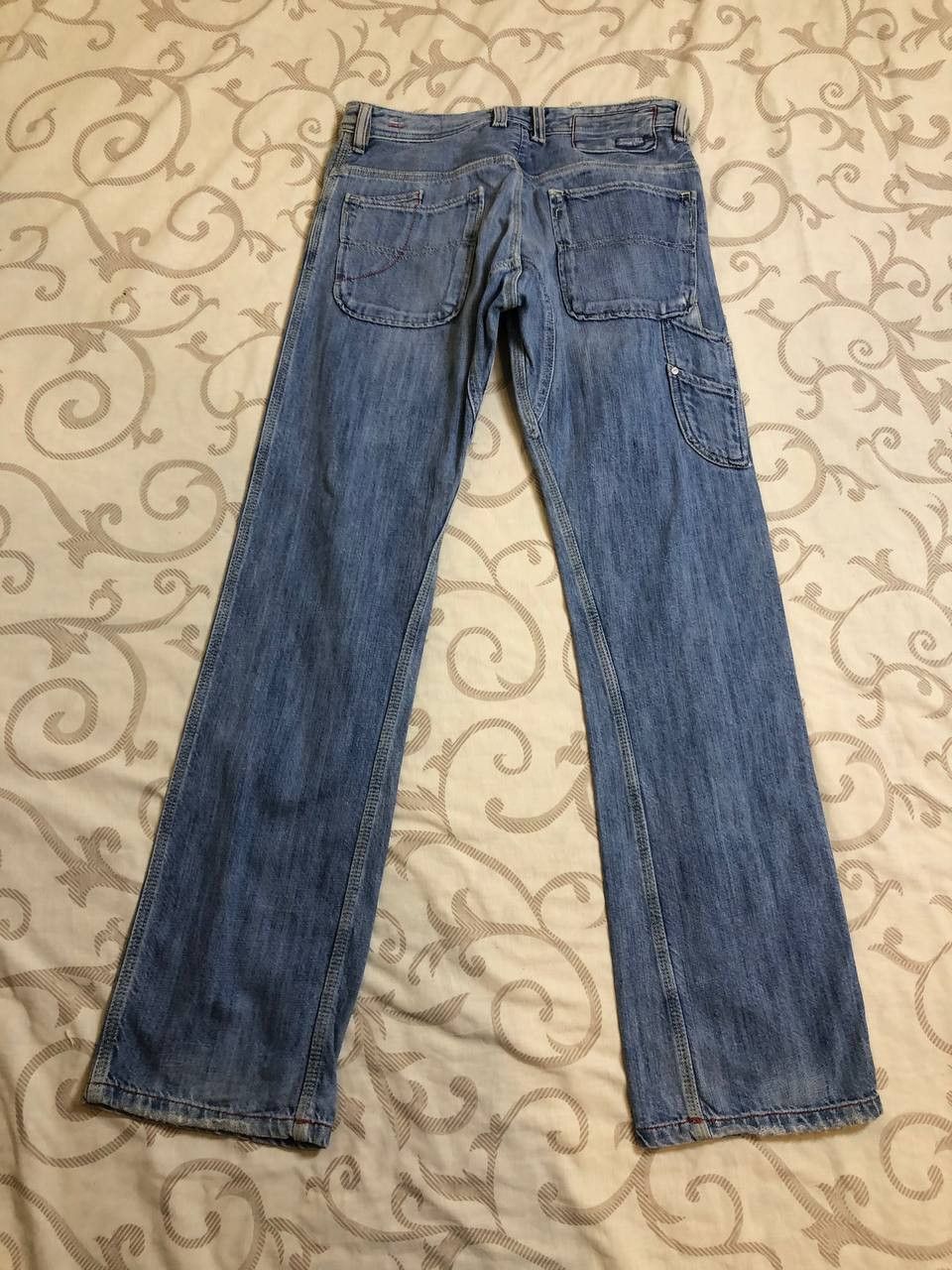 Diesel DIESEL BRADDO Denim Distressed Regular Slim Straight Jeans Size US 30 / EU 46 - 16 Thumbnail