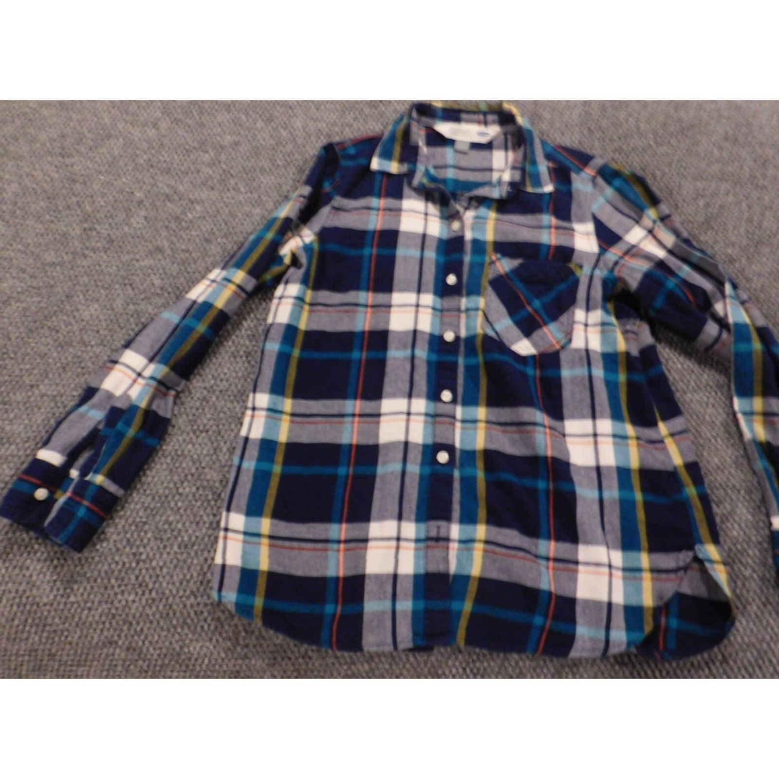 Old Navy Old Navy Womens Button-Up Shirt Flannel Blue Medium Plaid Casual Button Front Size M / US 6-8 / IT 42-44 - 3 Thumbnail