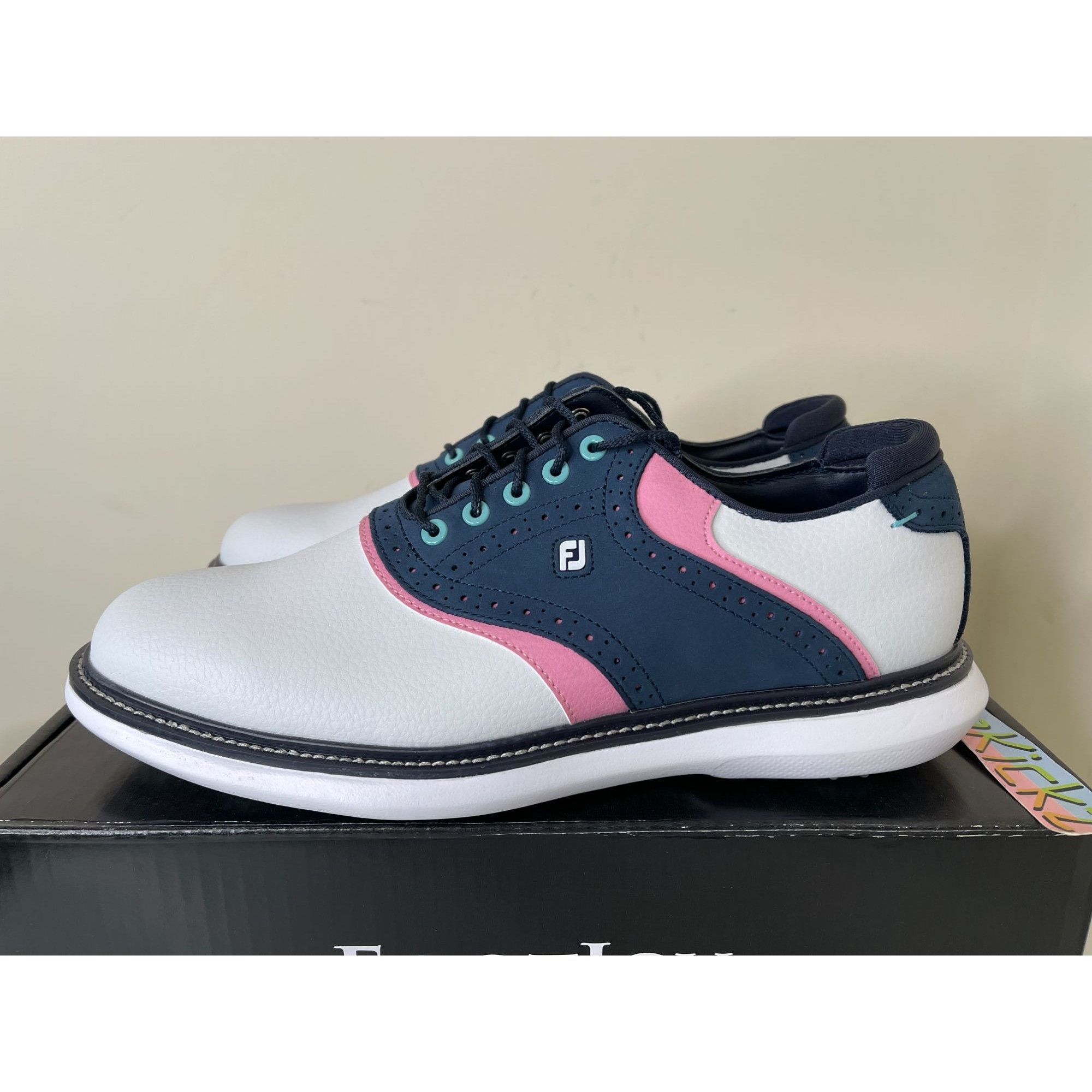 Footjoy Footjoy FJ Traditions Energy 57959 White Blue Pink Mens 9.5u Size US 9.5 / EU 42-43 - 1 Thumbnail