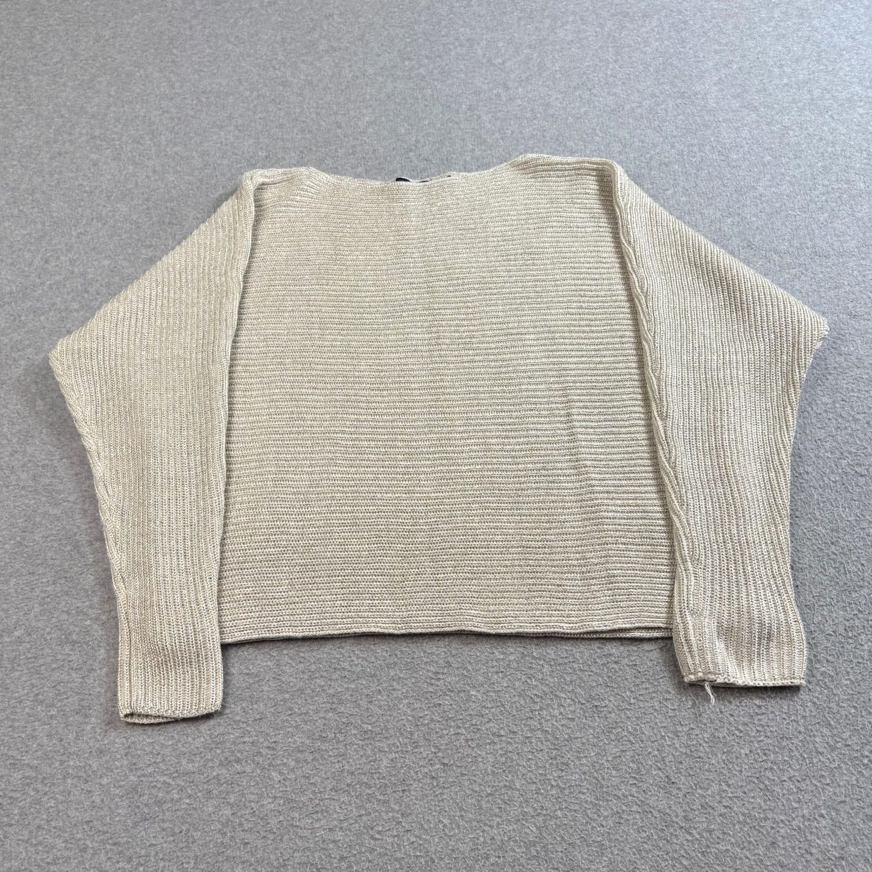 Ralph Lauren Lauren Ralph Lauren Sweater Womens XL Beige Metallic Shimmer Boatneck Coastal Knit Pullover Size XL / US 12-14 / IT 48-50 - 2 Thumbnail